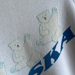 1980s Thinned Out Aged Alaska Happy Polar Bear Sweatshirt