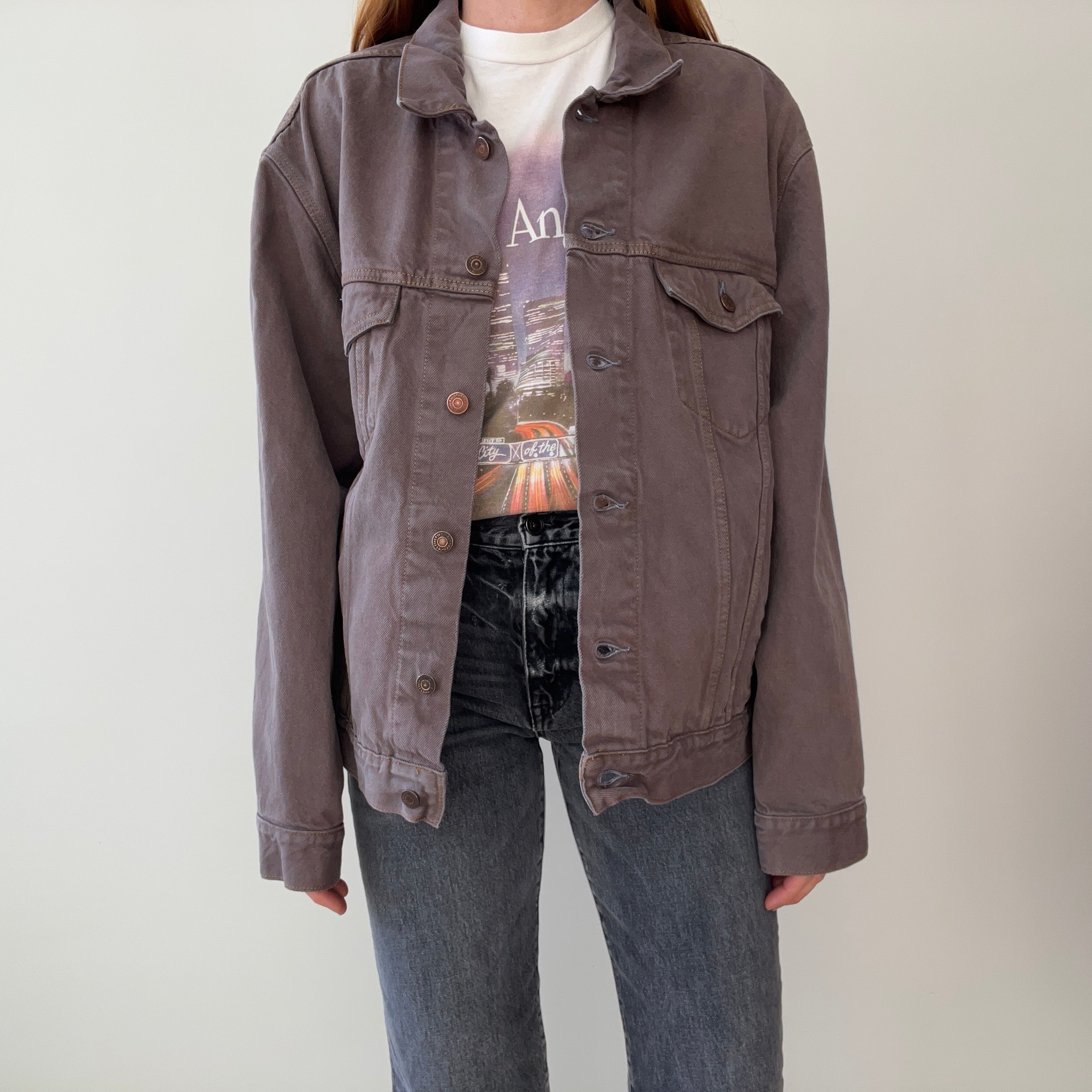 1980s Mauve Over Dyed Levi's Trucker Jacket