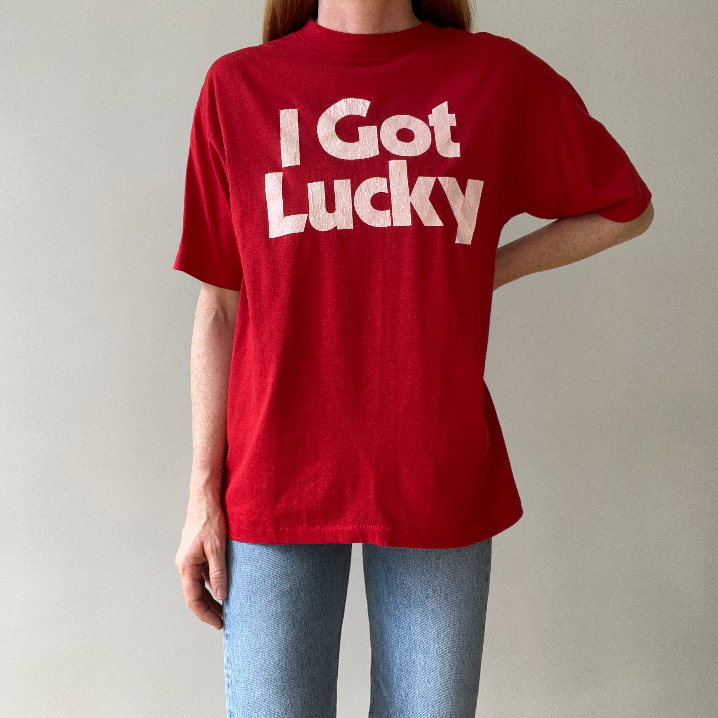 1980s I Got Lucky On A Harrah's Holiday T Shirt