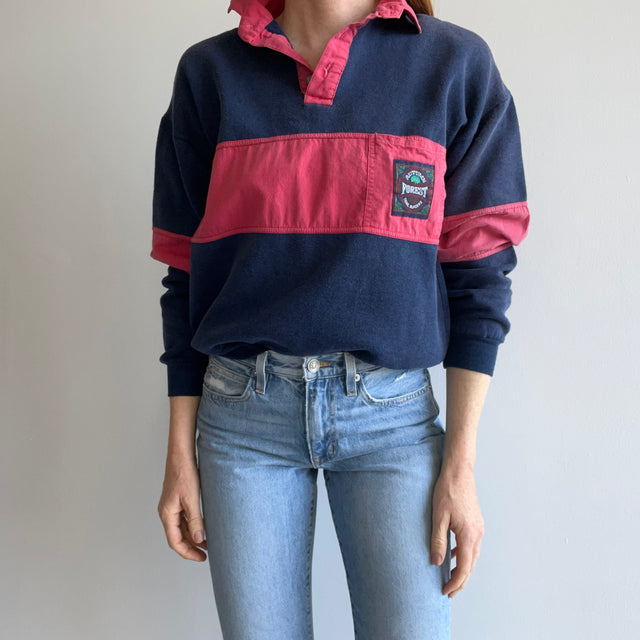 1980s Awesome Color Block Polo Sweatshirt - Swoon