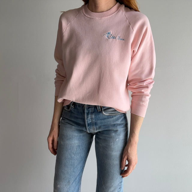 1980s Ski Taos Pale Pink Sweatshirt by Jerzees