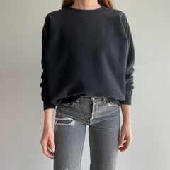 1980/90s Blank Black Raglan by Pannill/Hanes