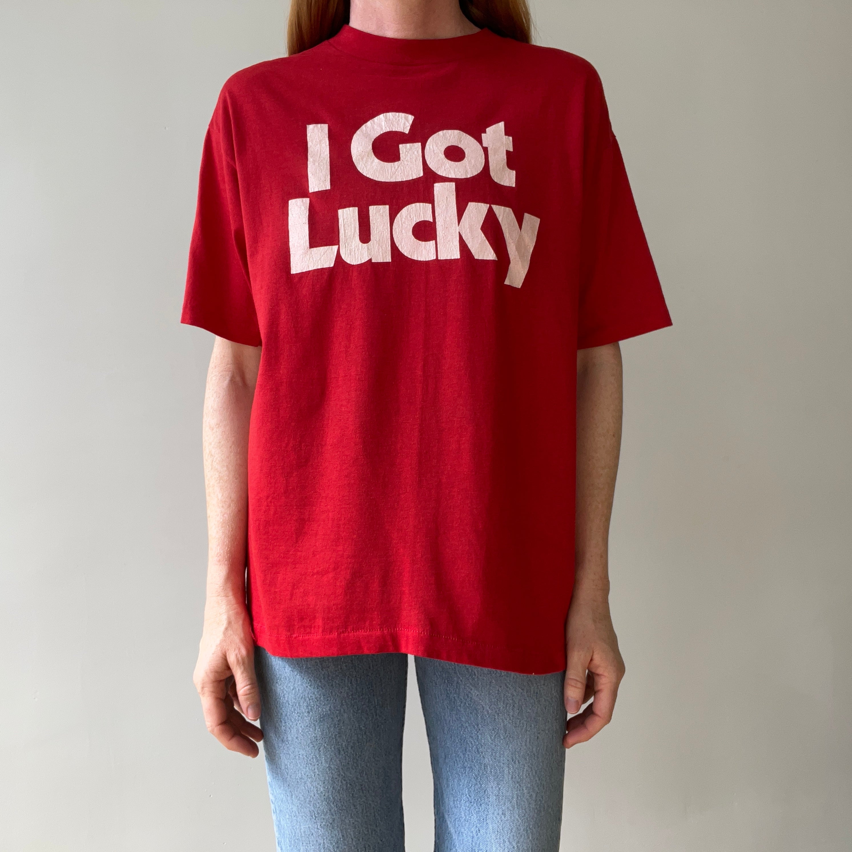 1980s I Got Lucky On A Harrah's Holiday T Shirt