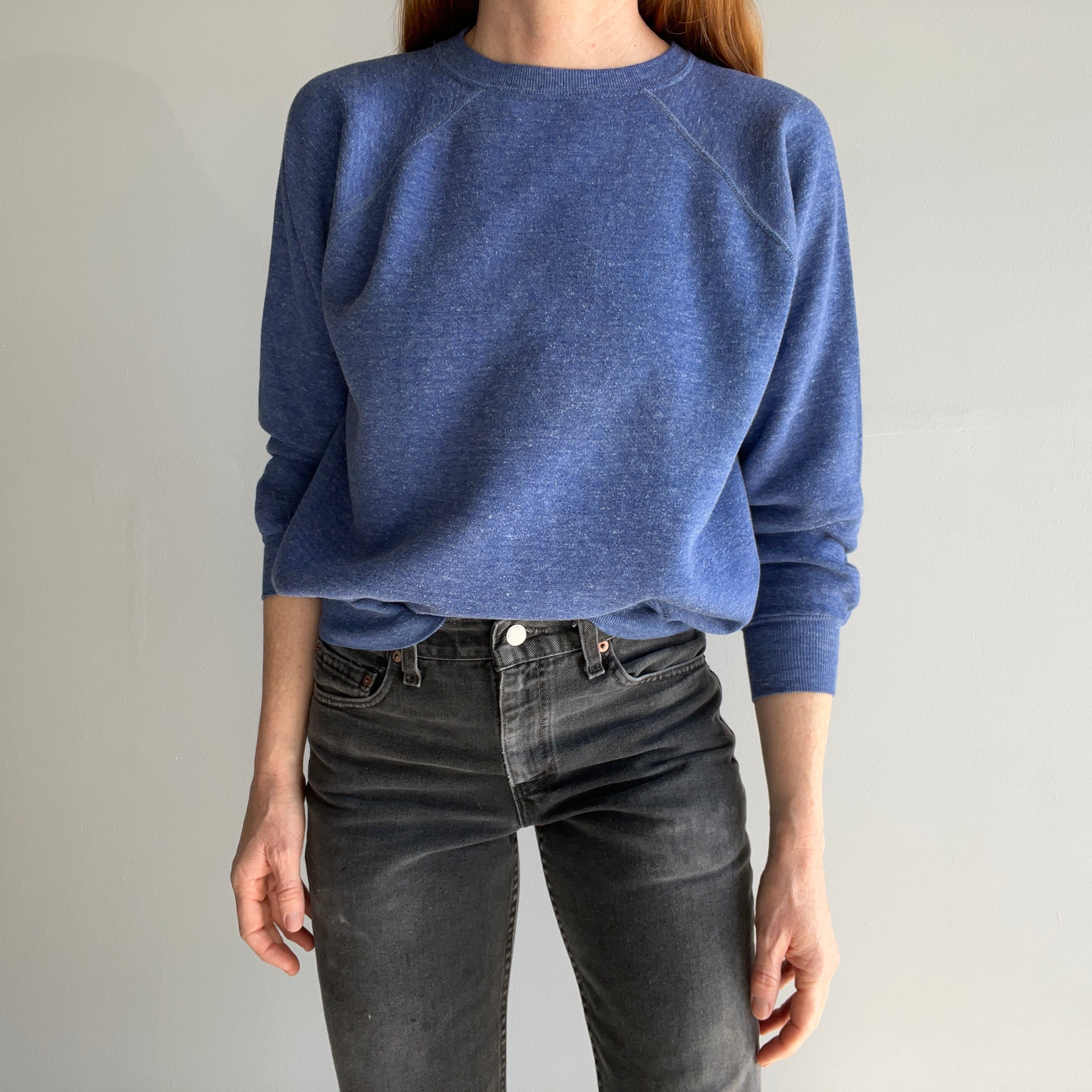 1970s Heather Blue Raglan - Sweet Thing!