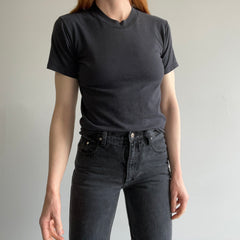 1980s Duke Brand Fitted Blank Black T-Shirt