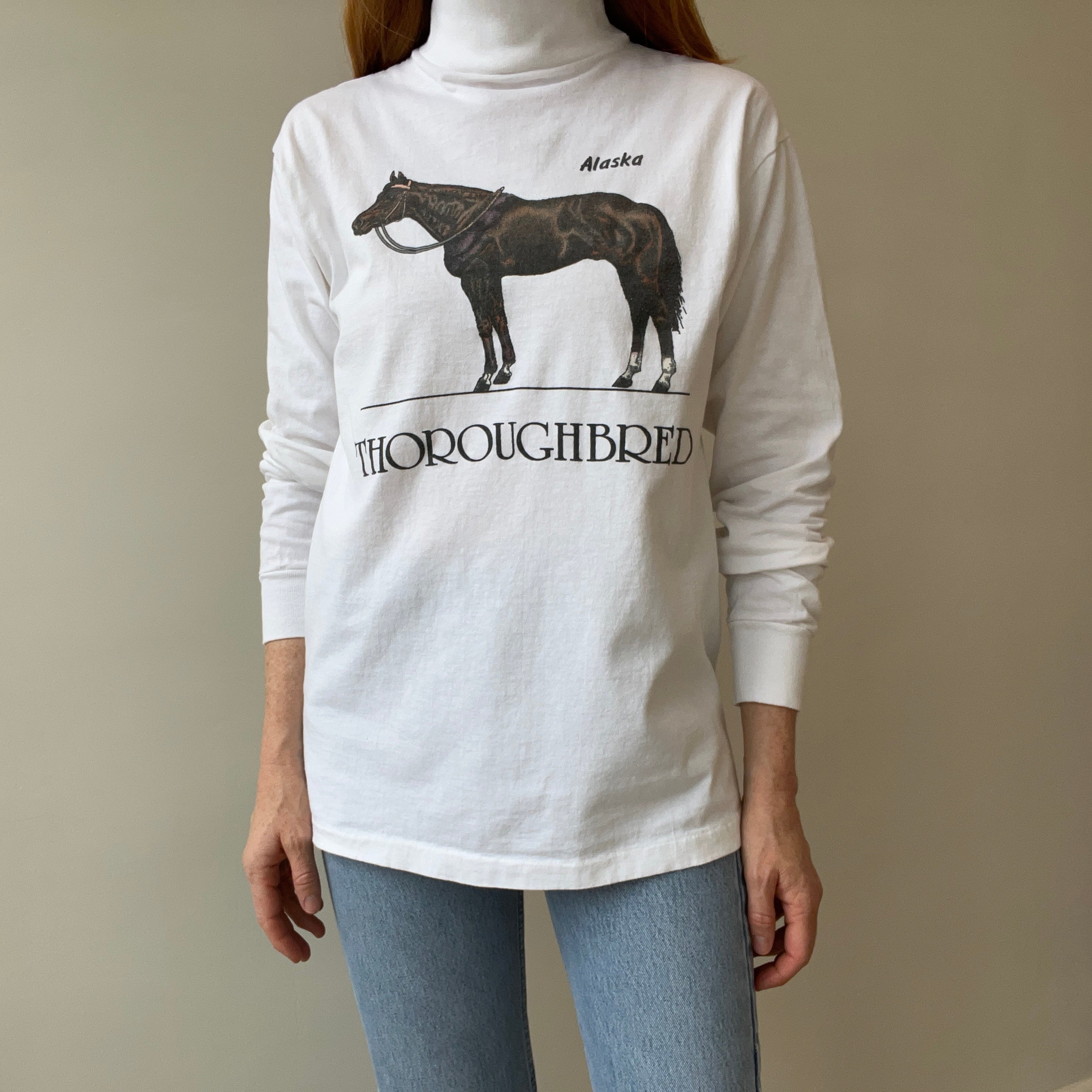 1980s Thoroughbred Alaska Cotton Mock Neck Long Sleeve T-Shirt (I Found Another!)