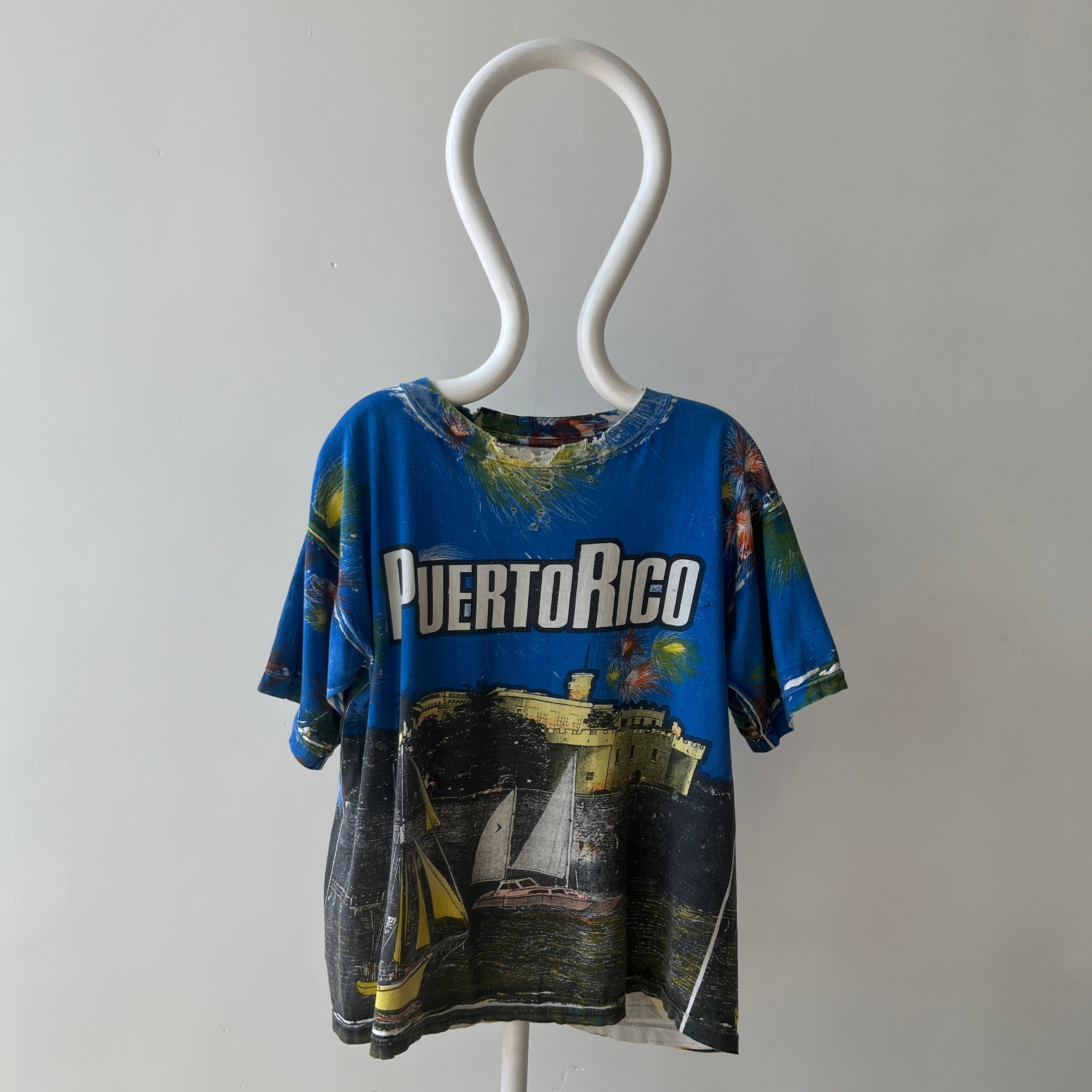 1990s All Over Print Puerto Rico T-Shirt - V COOL