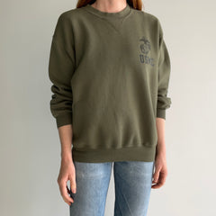 1990s USMC Sweatshirt with Stenciled Name on The Backside