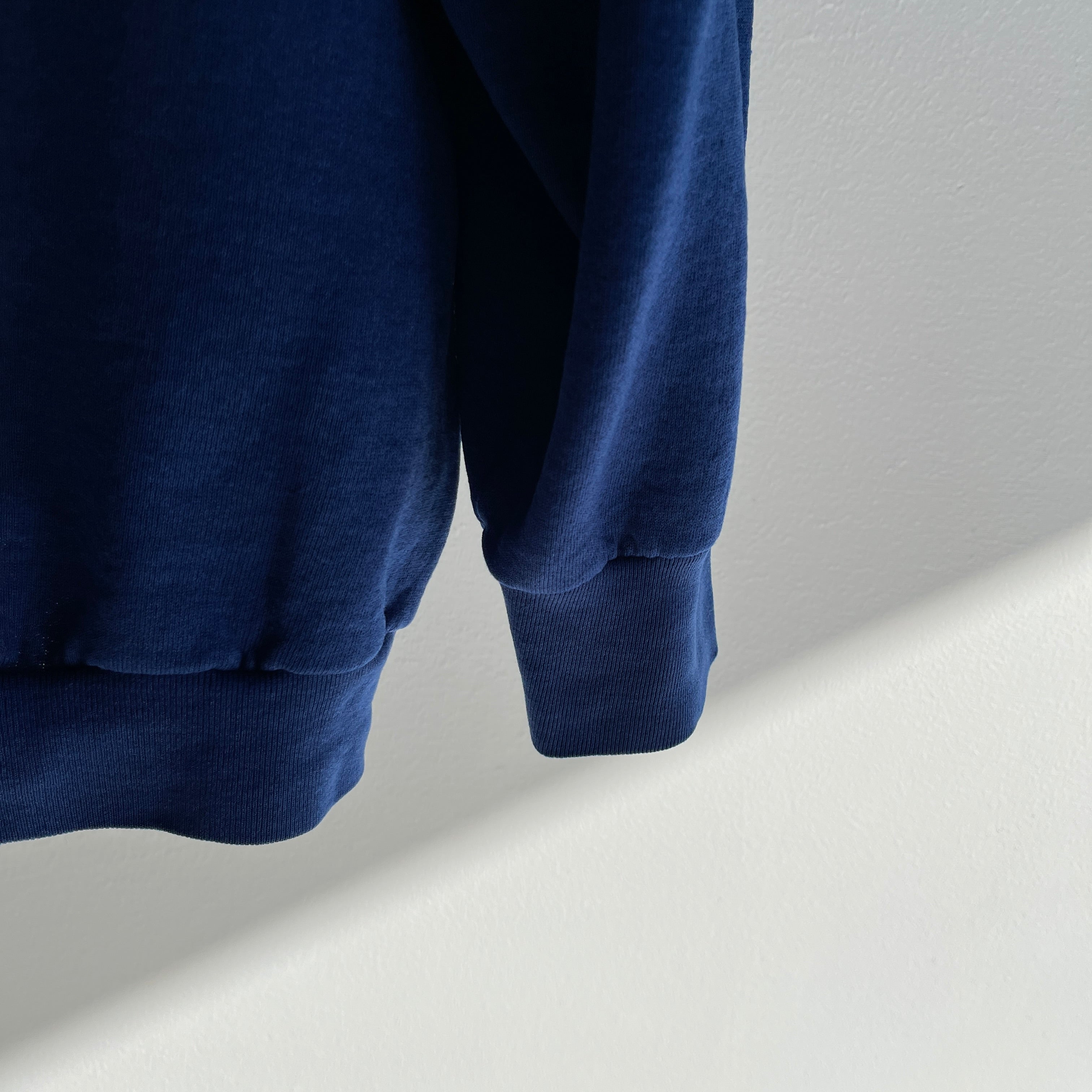 1980s Super Thin (Almost See Through)  Blank Navy FOTL Sweatshirt