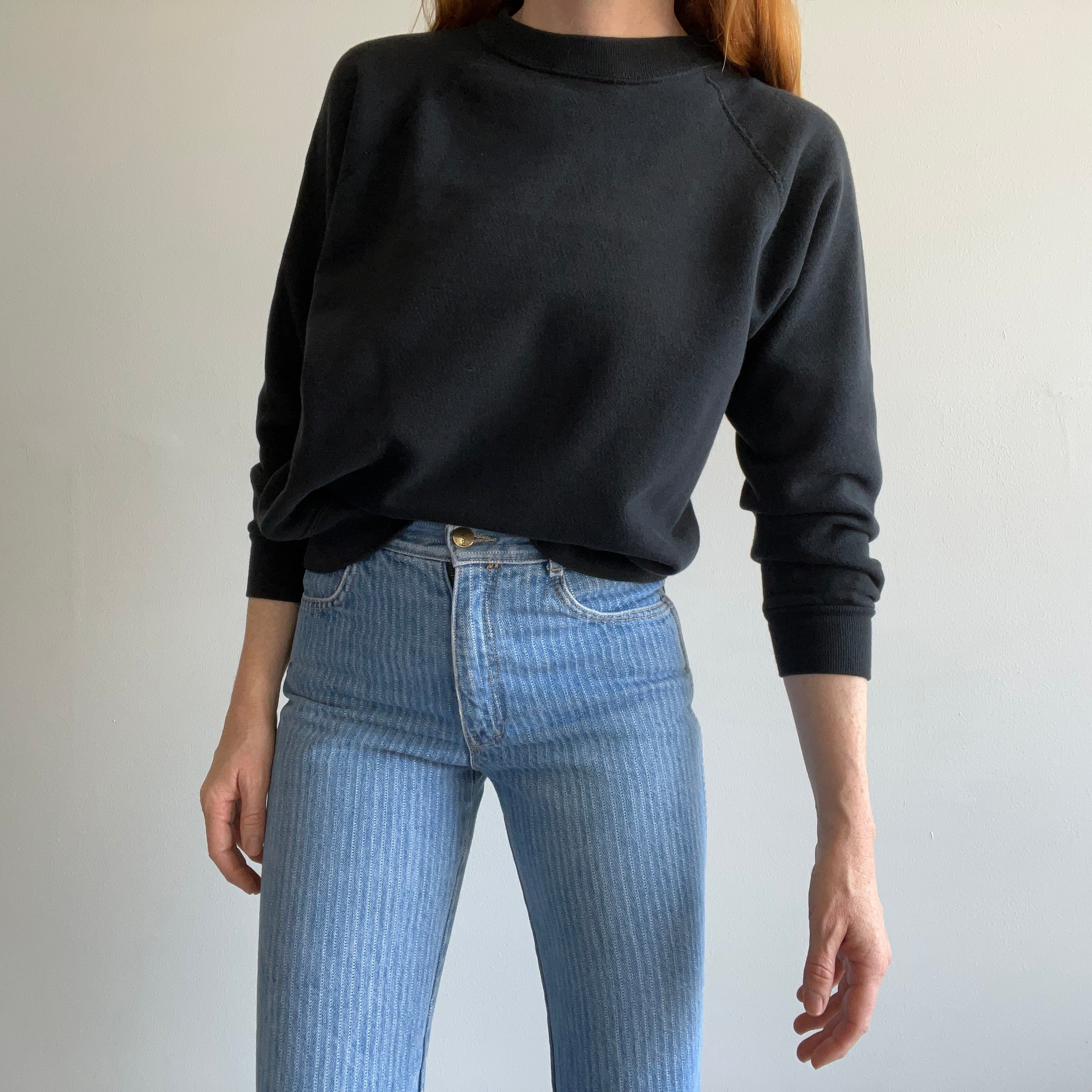 1980s Lovely Blank Black Raglan, Did I mention the Lovely bit?