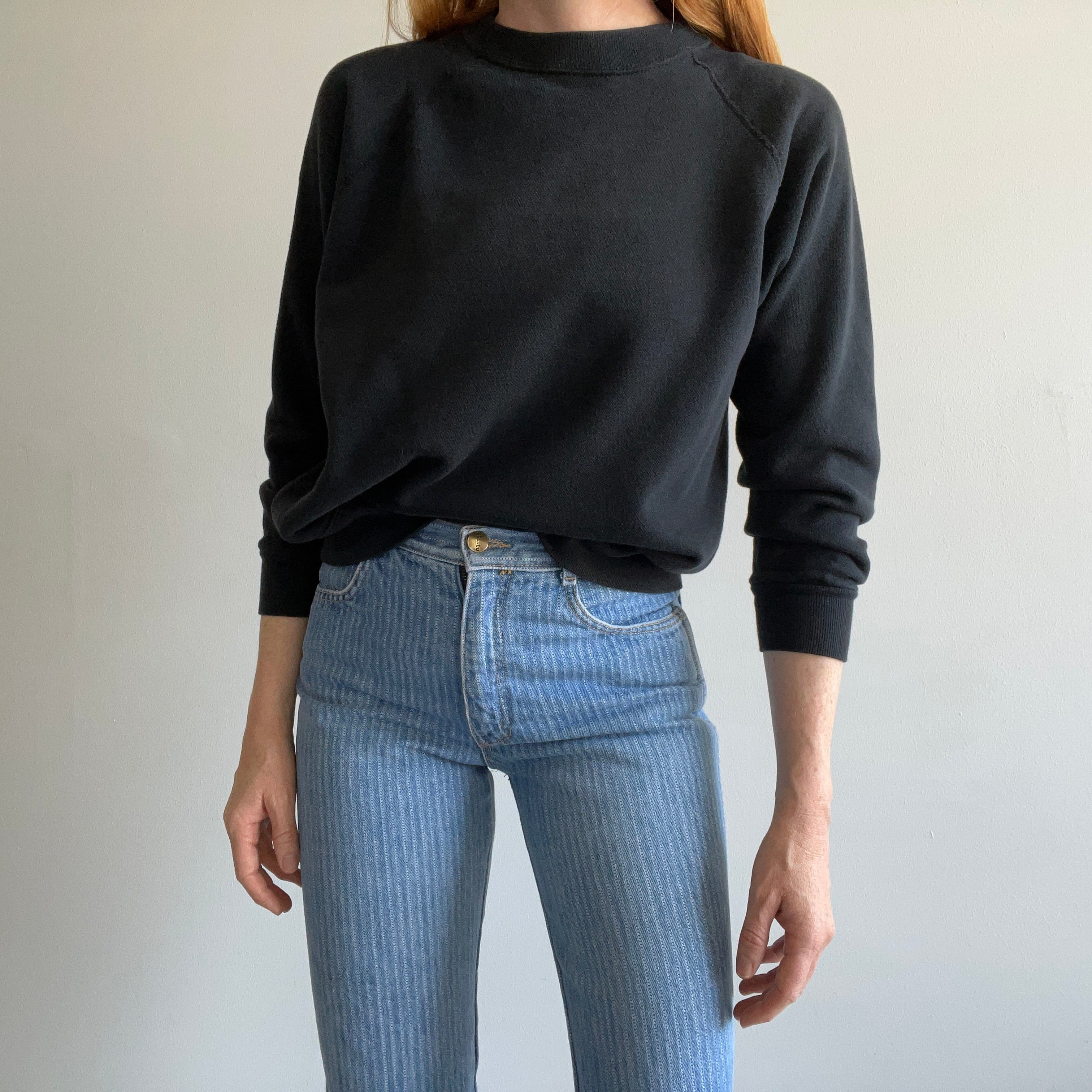 1980s Lovely Blank Black Raglan, Did I mention the Lovely bit?