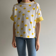 1980s Polka Dot Cotton Two Tone T-Shirt