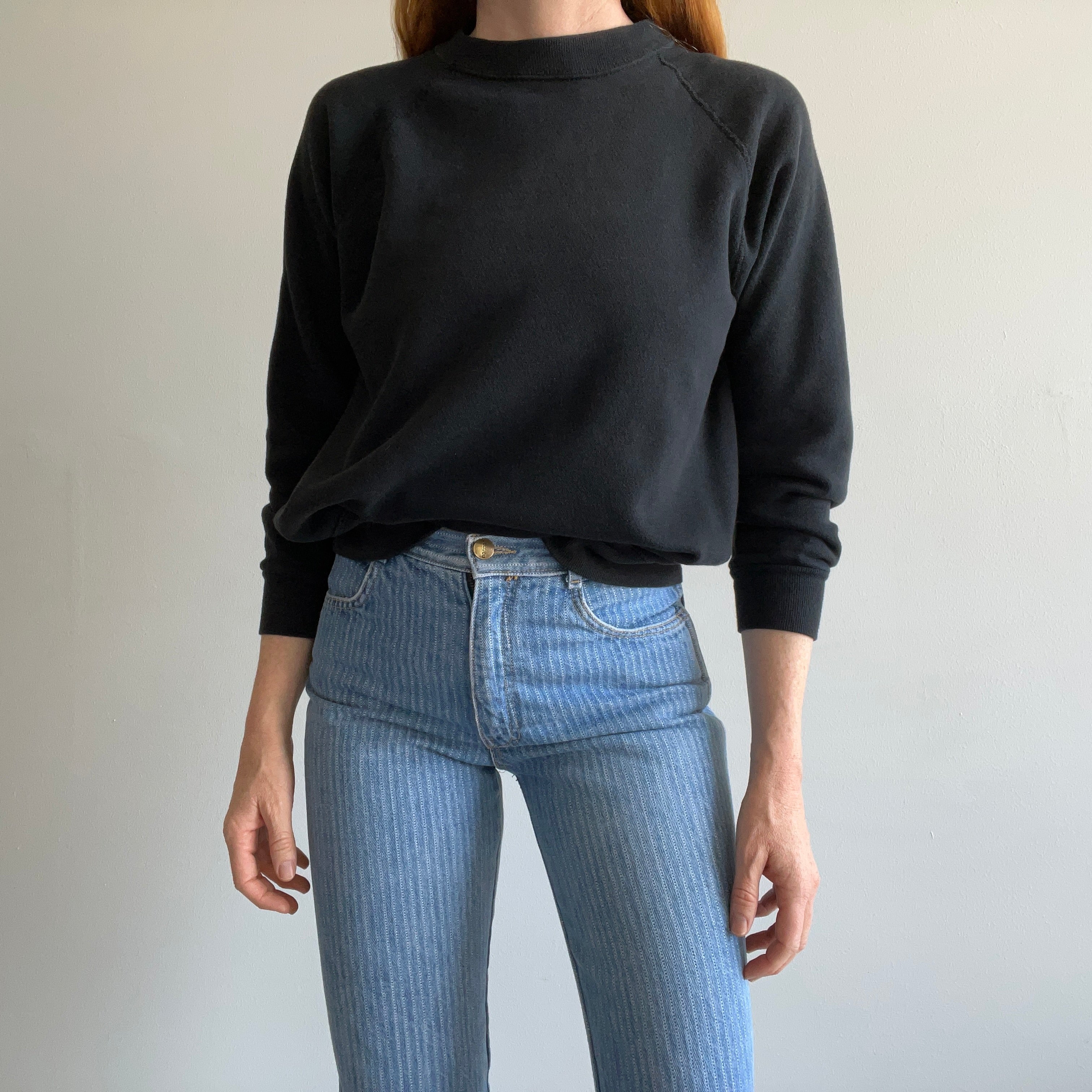 1980s Lovely Blank Black Raglan, Did I mention the Lovely bit?