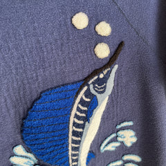 1980s The Uke (Hawaii Blue Green Snapper) WOWOWOWOWOWOW DIY Sweatshirt