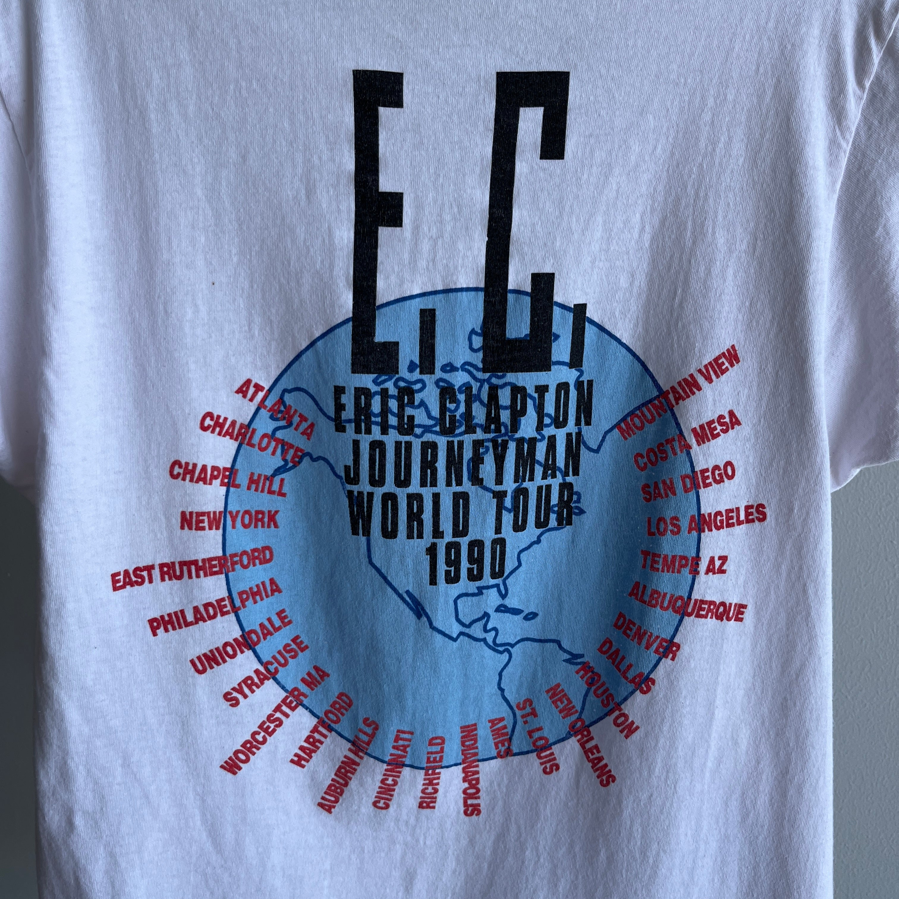 1990 Eric Clapton Journeyman Tour T-Shirt - Screen Stars, Made in Ireland