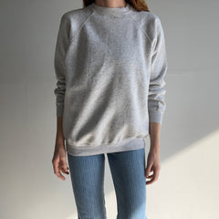 1980/90s Blank Light Gray Sweatshirt with Heavy Staining