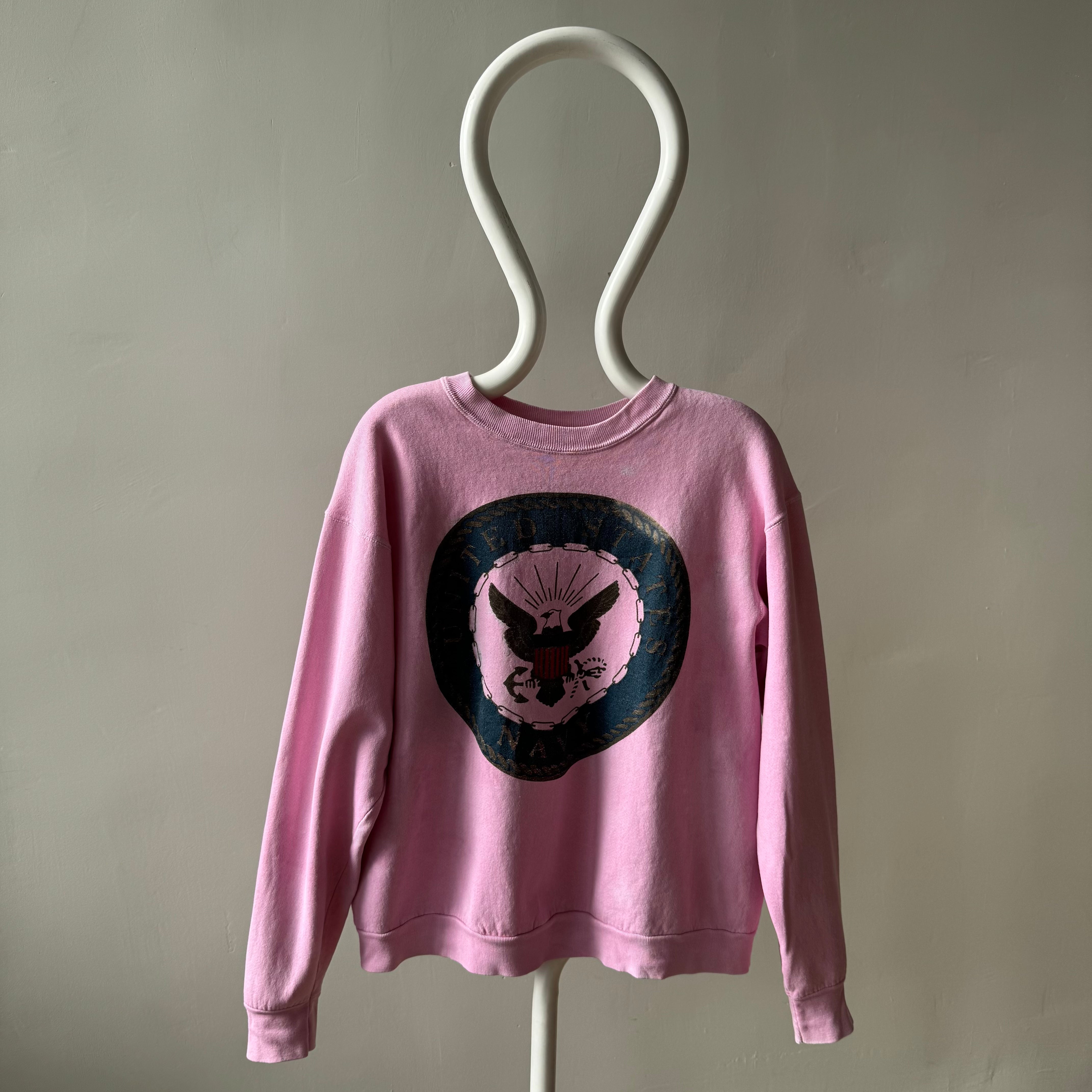 1990s United States Navy Re-Dyed Pink Sweatshirt