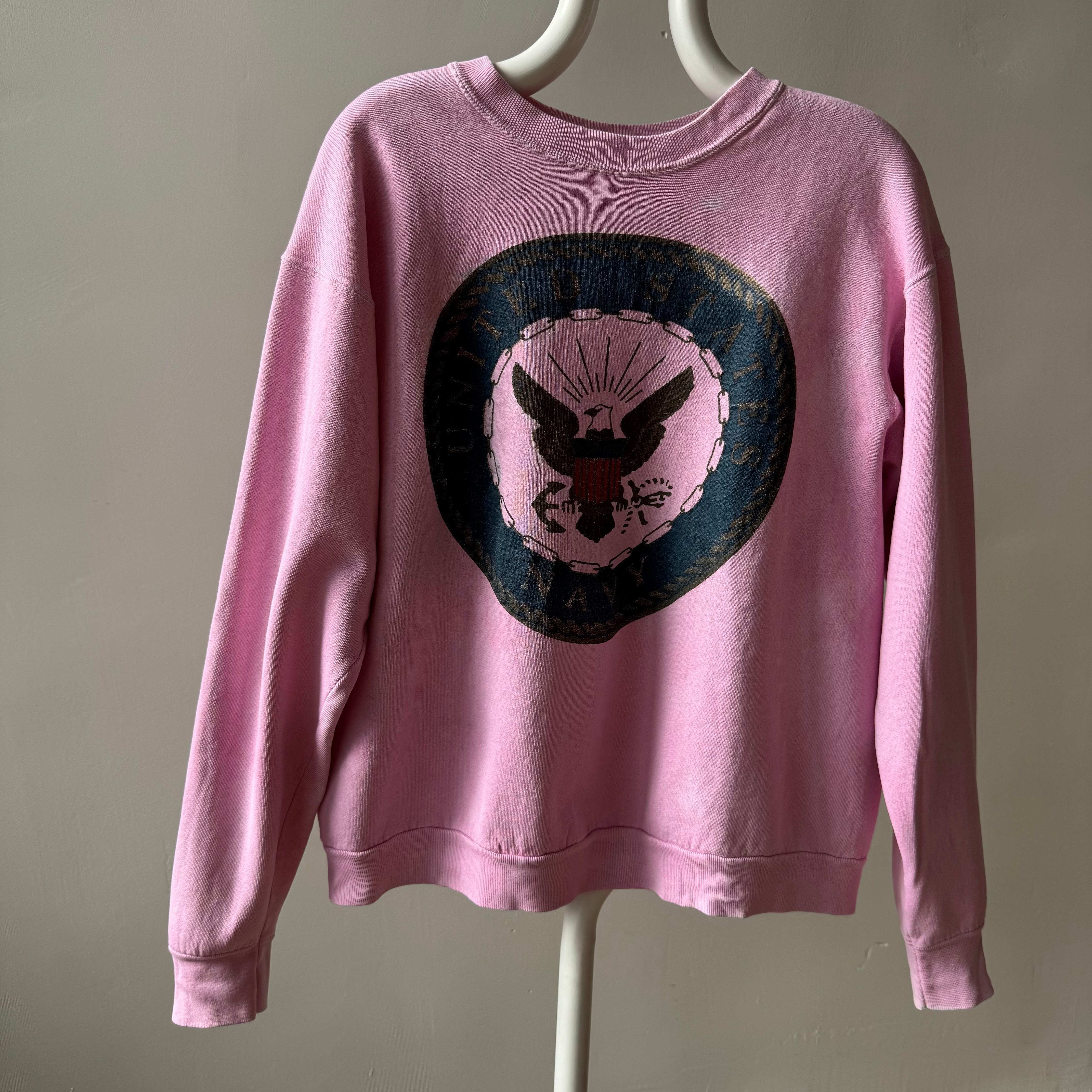 1990s United States Navy Re-Dyed Pink Sweatshirt