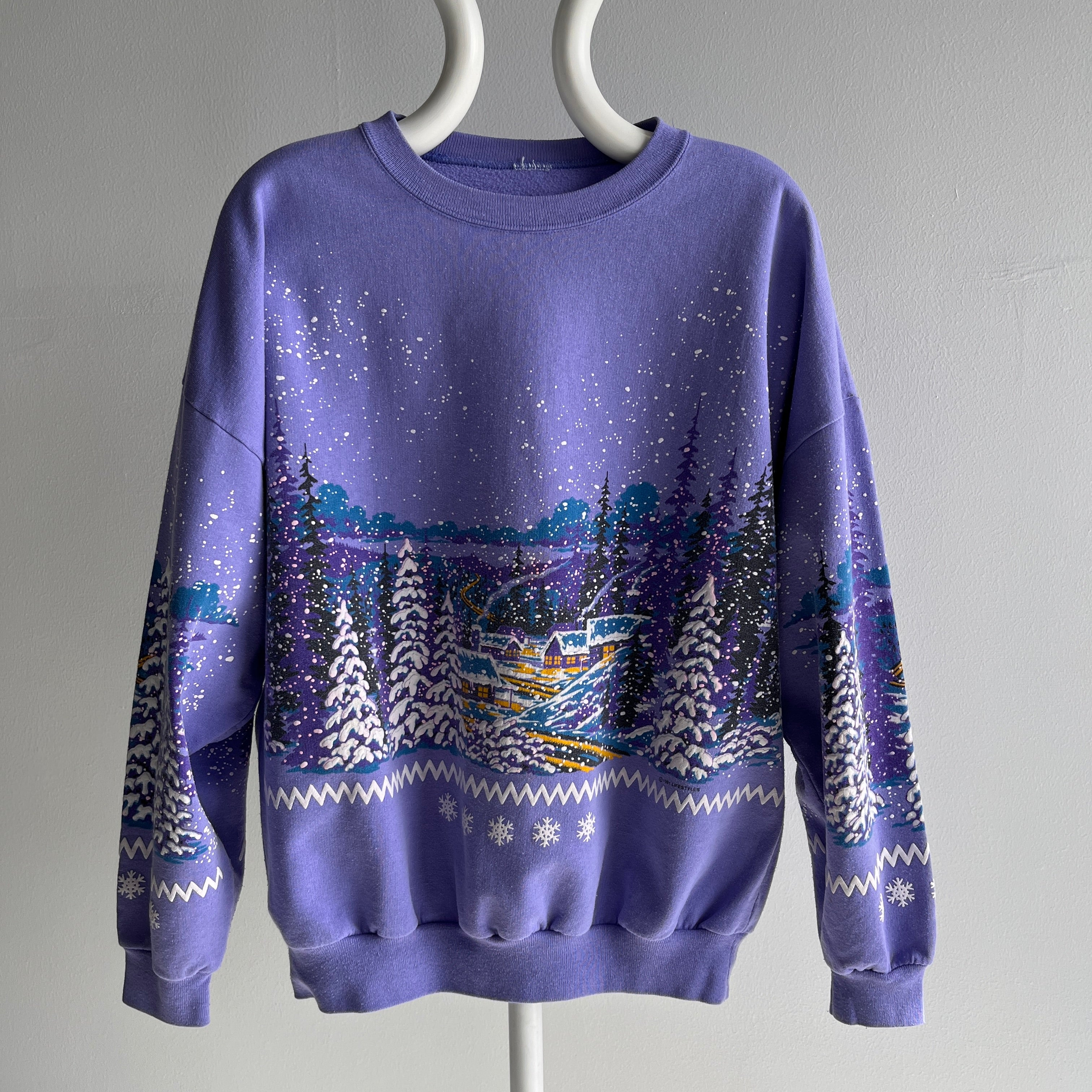 1991 Winter Scape Wrap Around Sweatshirt