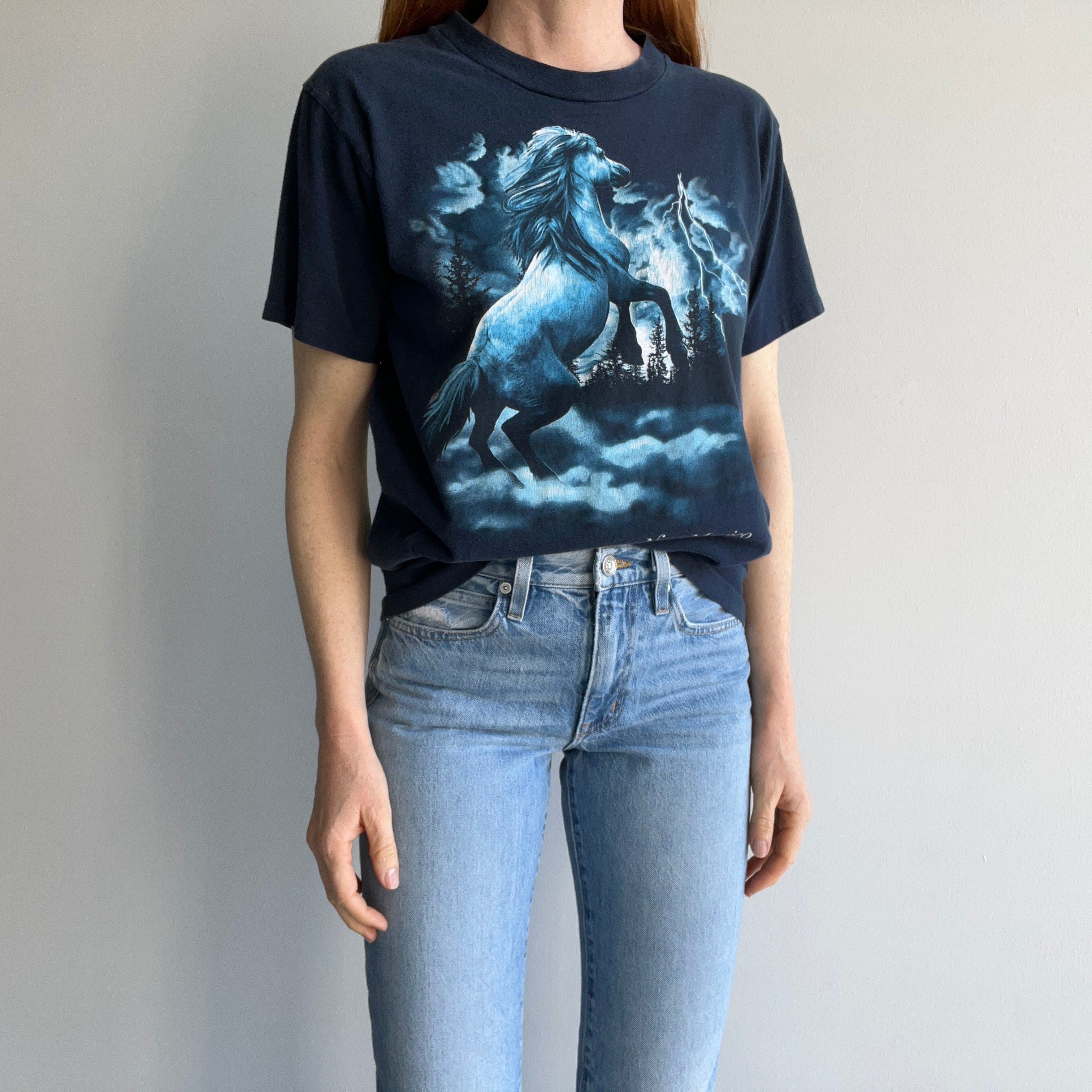 1990s New Mexico Ponies Cotton T-Shirt