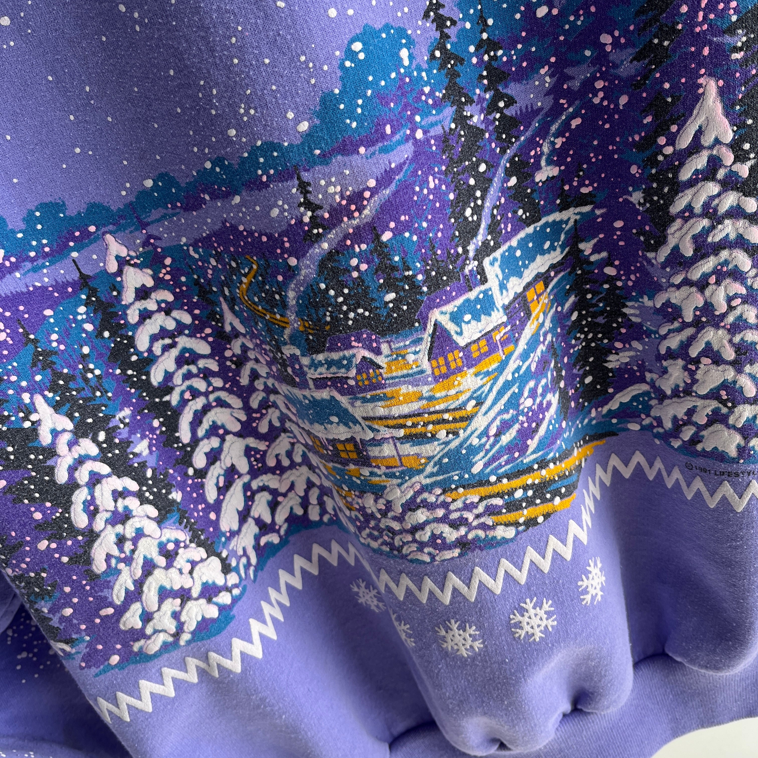 1991 Winter Scape Wrap Around Sweatshirt