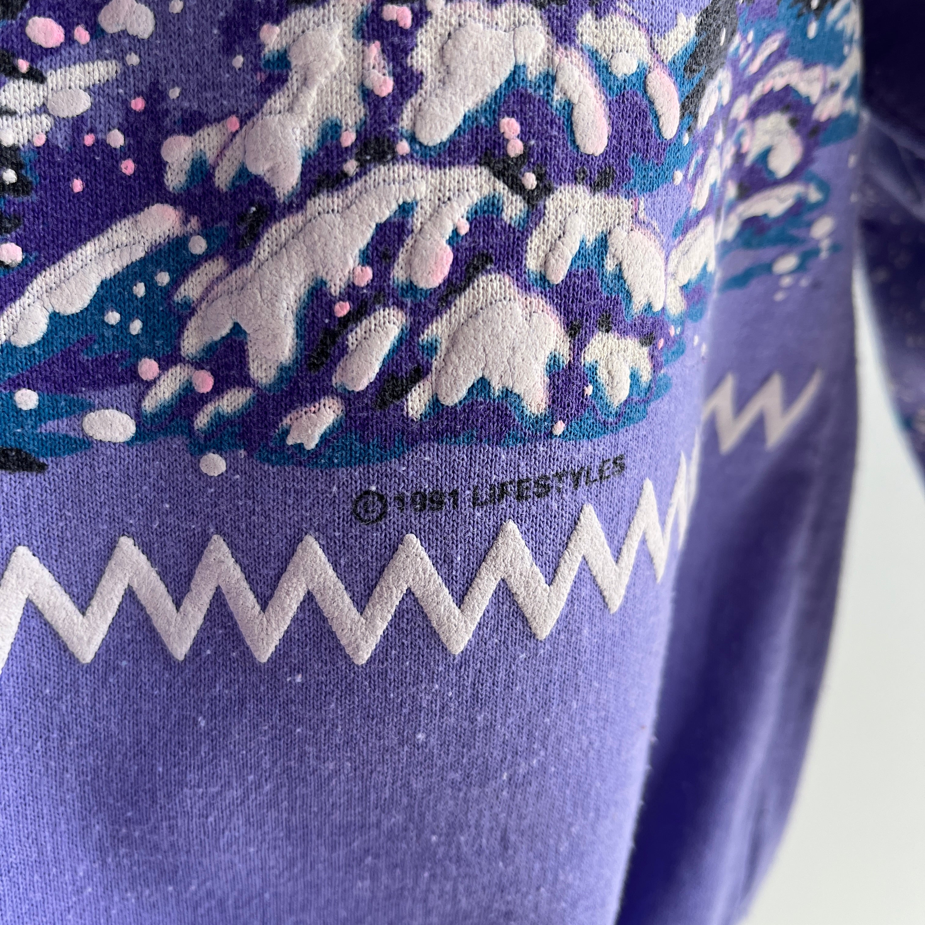 1991 Winter Scape Wrap Around Sweatshirt