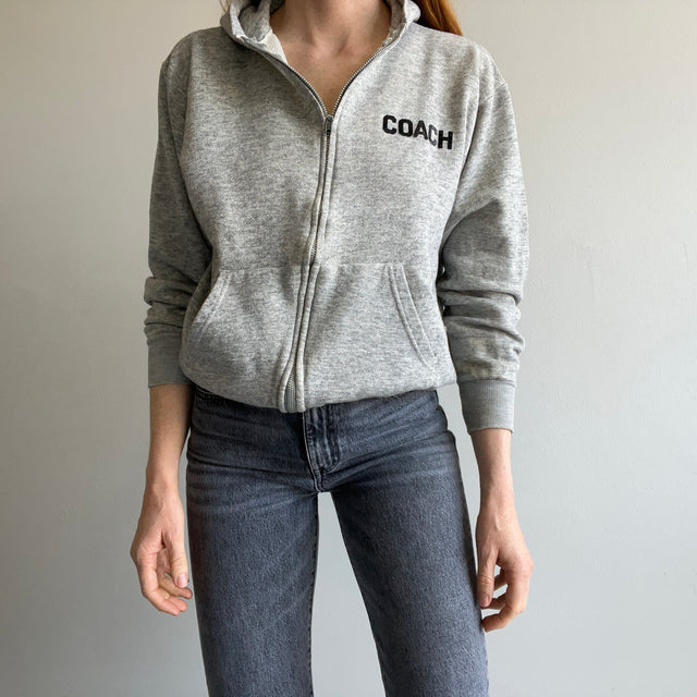 1980s "Coach" Gray Hoodie