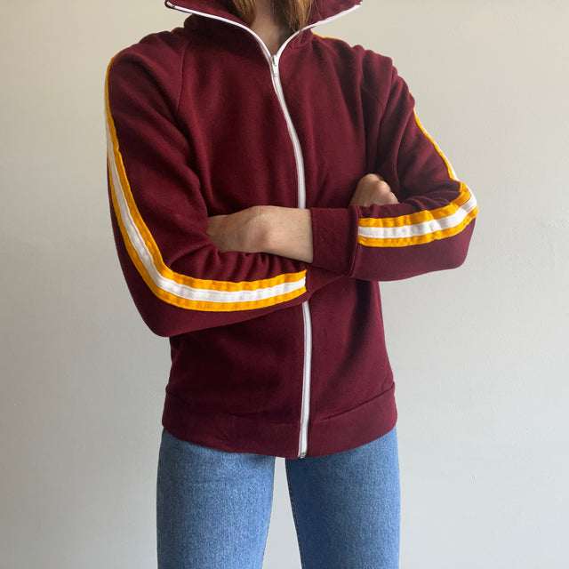 1970s USC Colors Zip Up Mock Neck Sweatshirt - GOLD!