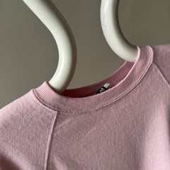 1980s Super Thinned Out Faded Pale Pink Raglan Sweatshirt - Did I say Thin?