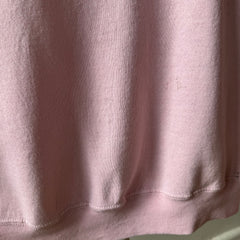 1980s Super Thinned Out Faded Pale Pink Raglan Sweatshirt - Did I say Thin?