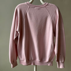 1980s Super Thinned Out Faded Pale Pink Raglan Sweatshirt - Did I say Thin?