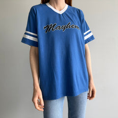 1990s Mayhem Football Style V-Neck T-Shirt