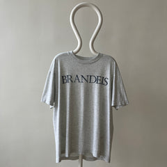 1980s Light Heather Grey Brandeis T Shirt