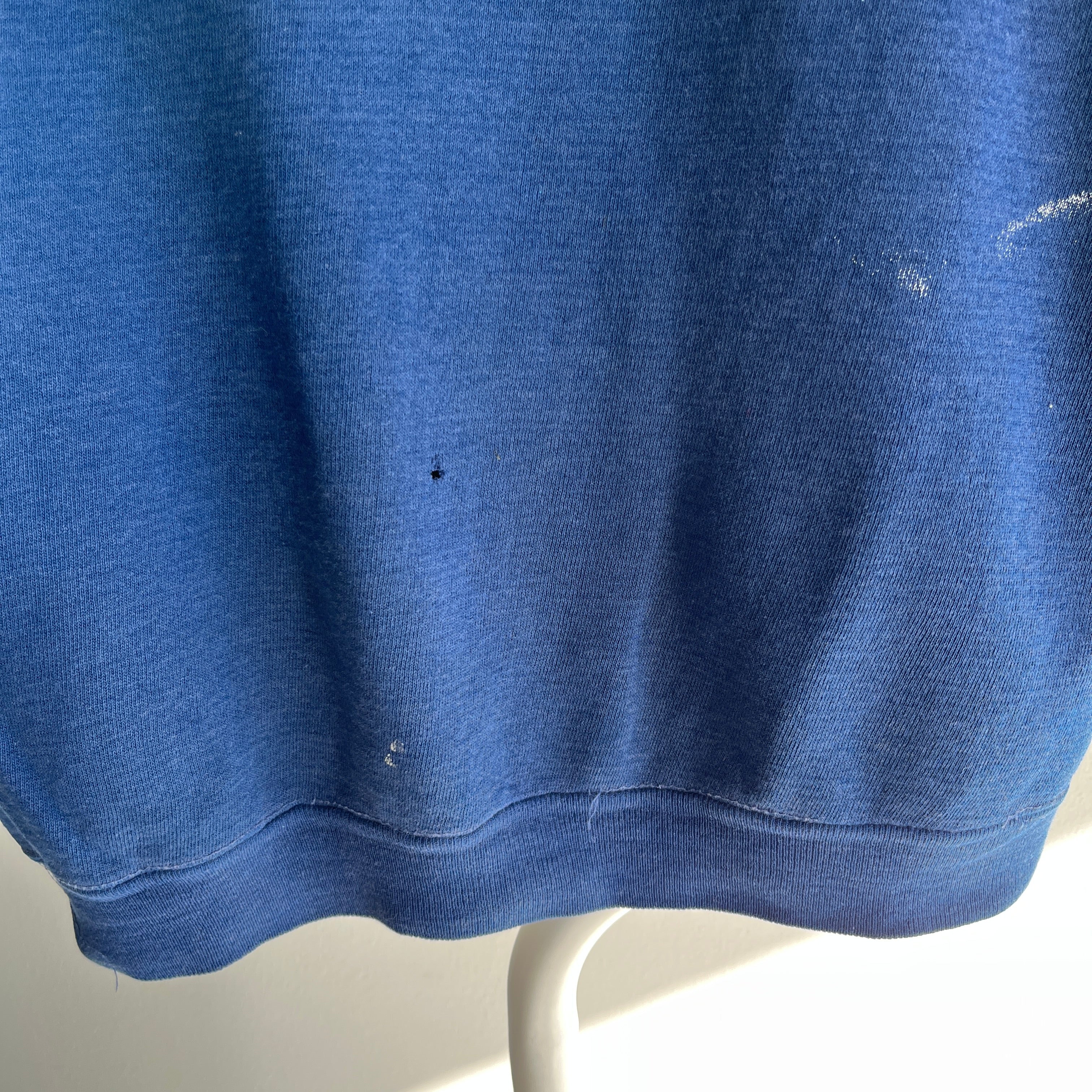 1970s Thrashed Navy Sweatshirt - Very Luxe