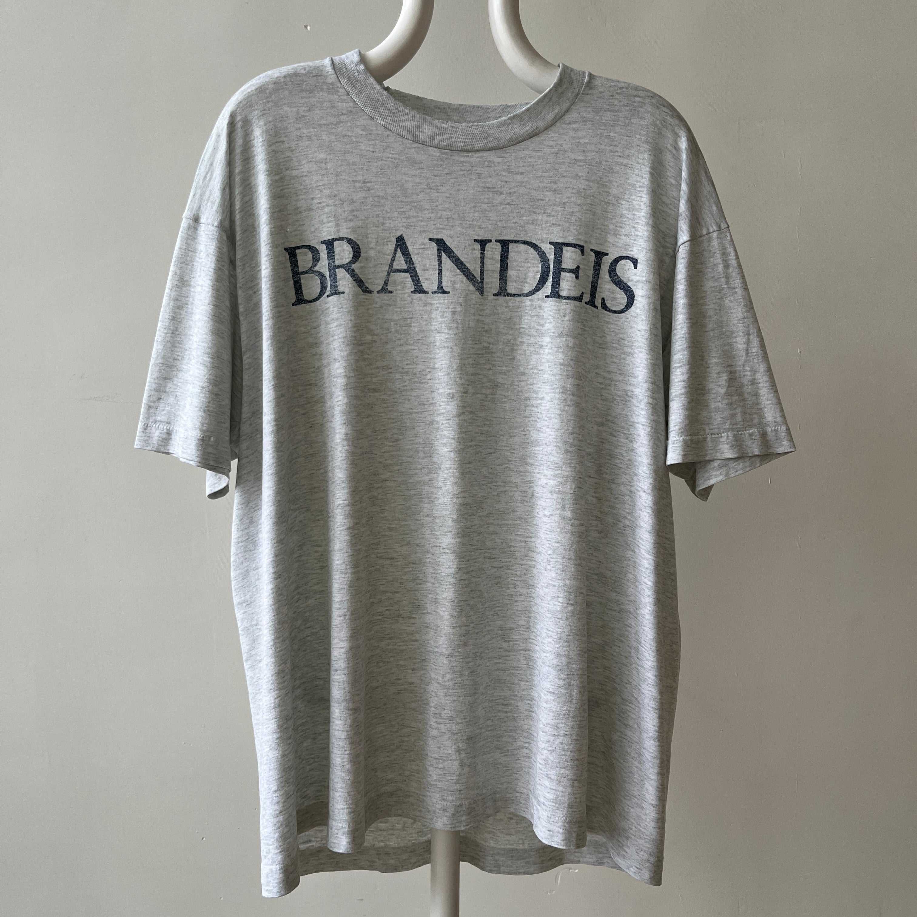 1980s Light Heather Grey Brandeis T Shirt