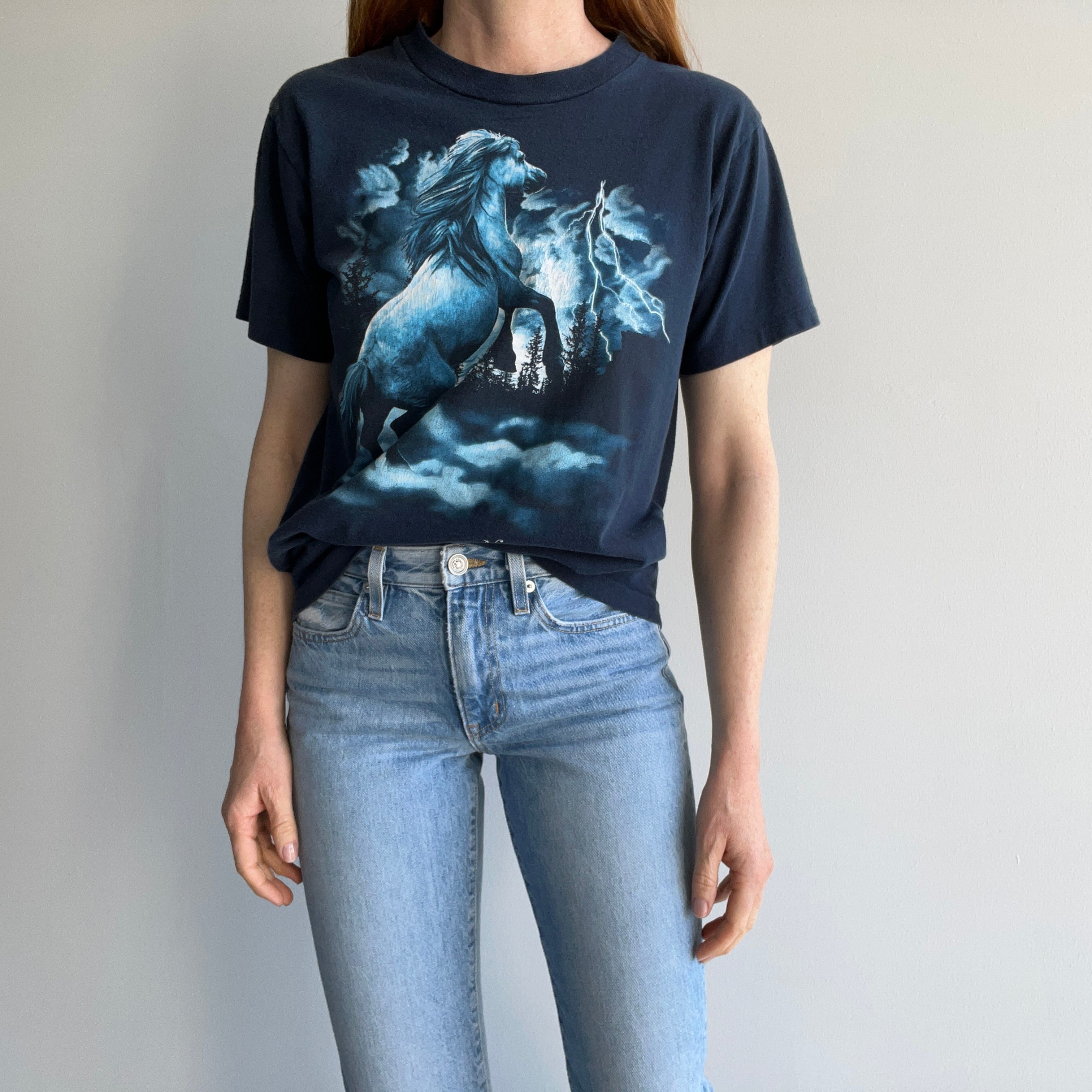 1990s New Mexico Ponies Cotton T-Shirt