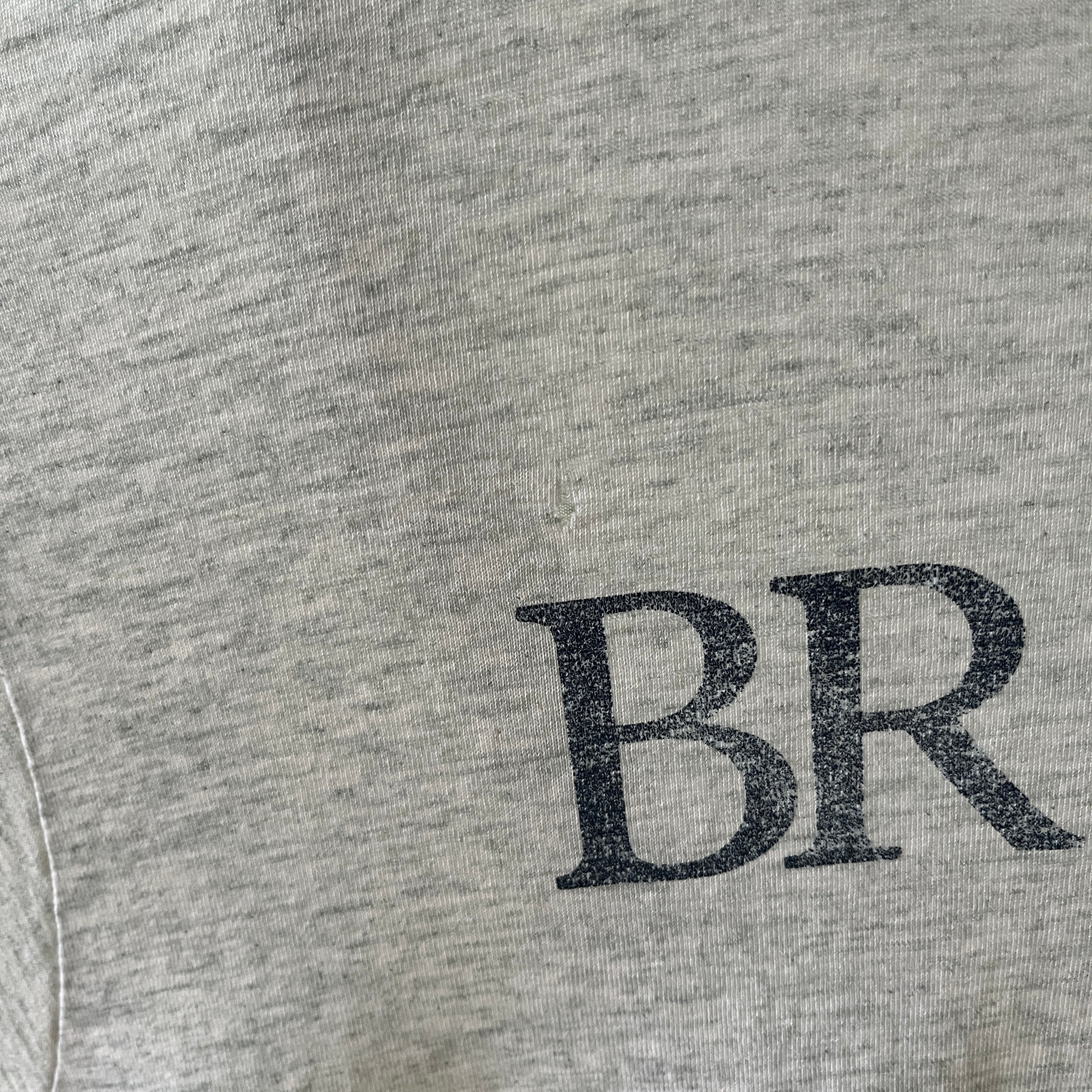 1980s Light Heather Grey Brandeis T Shirt