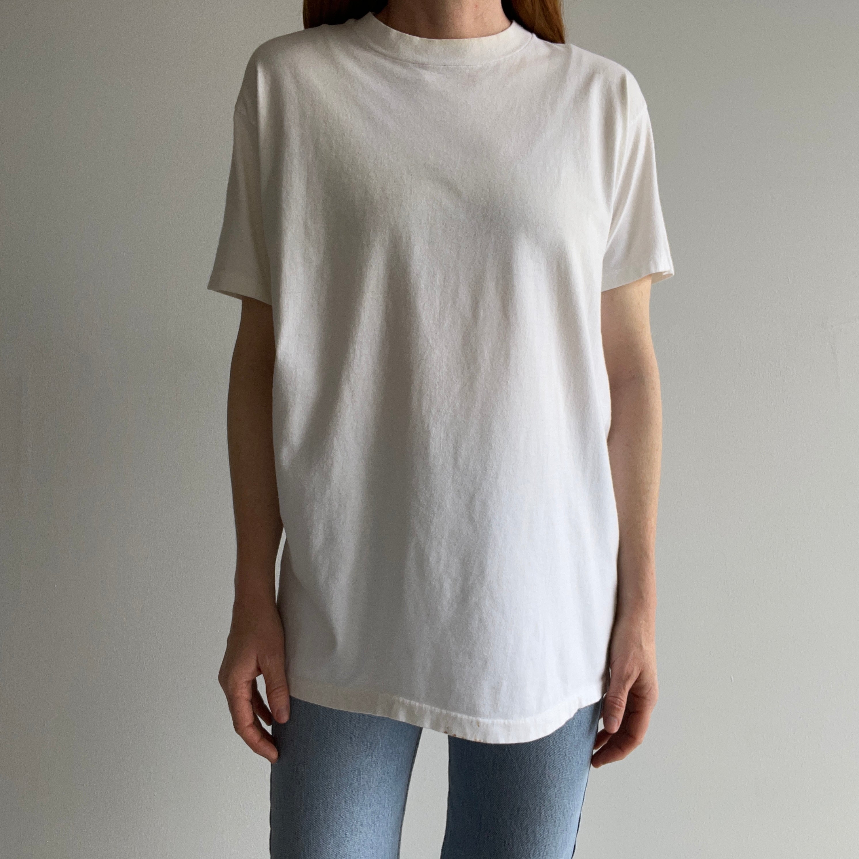 2000s Blank White Aged To Ecru T-Shirt