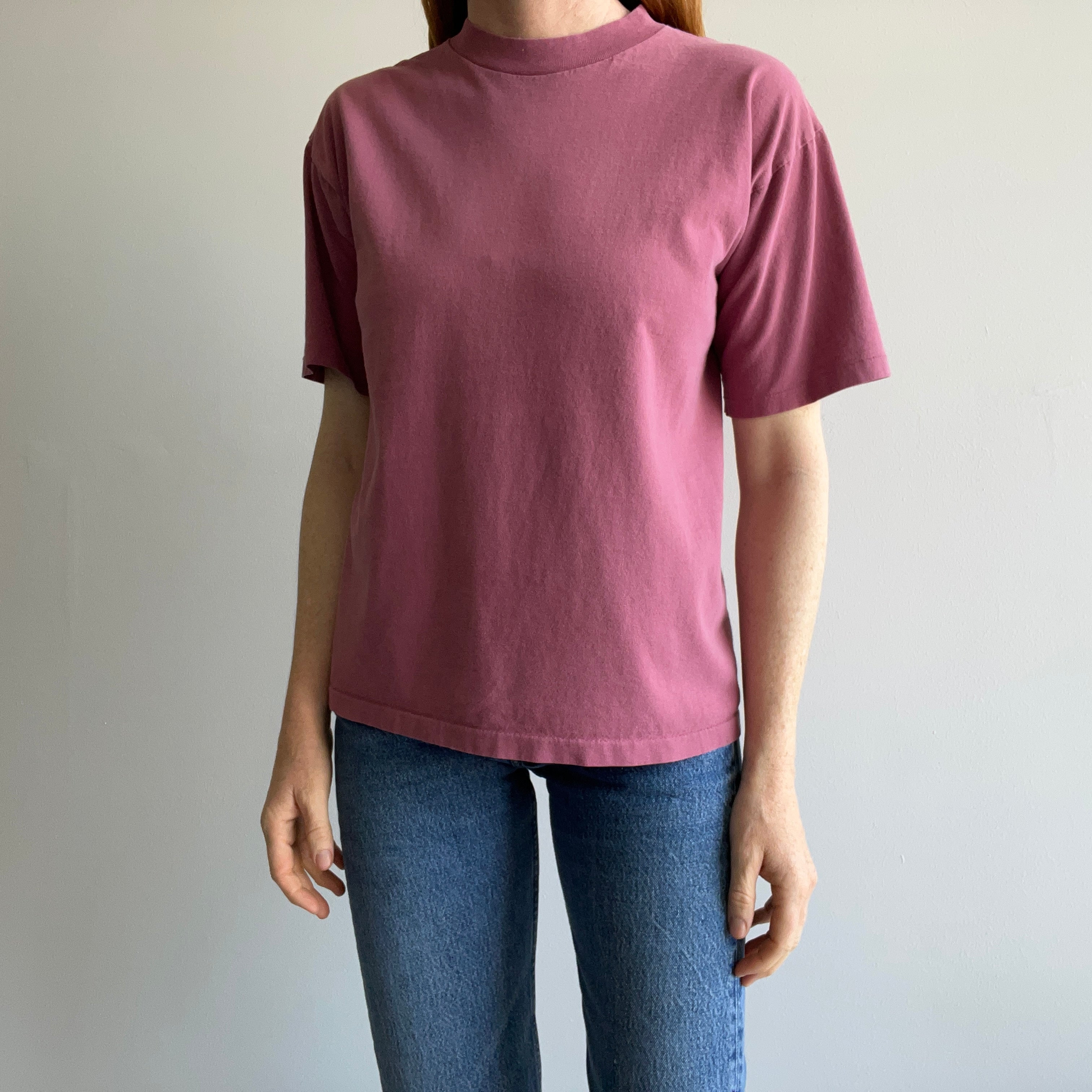 1980s Dusty Mauve Pink Cotton T-Shirt
