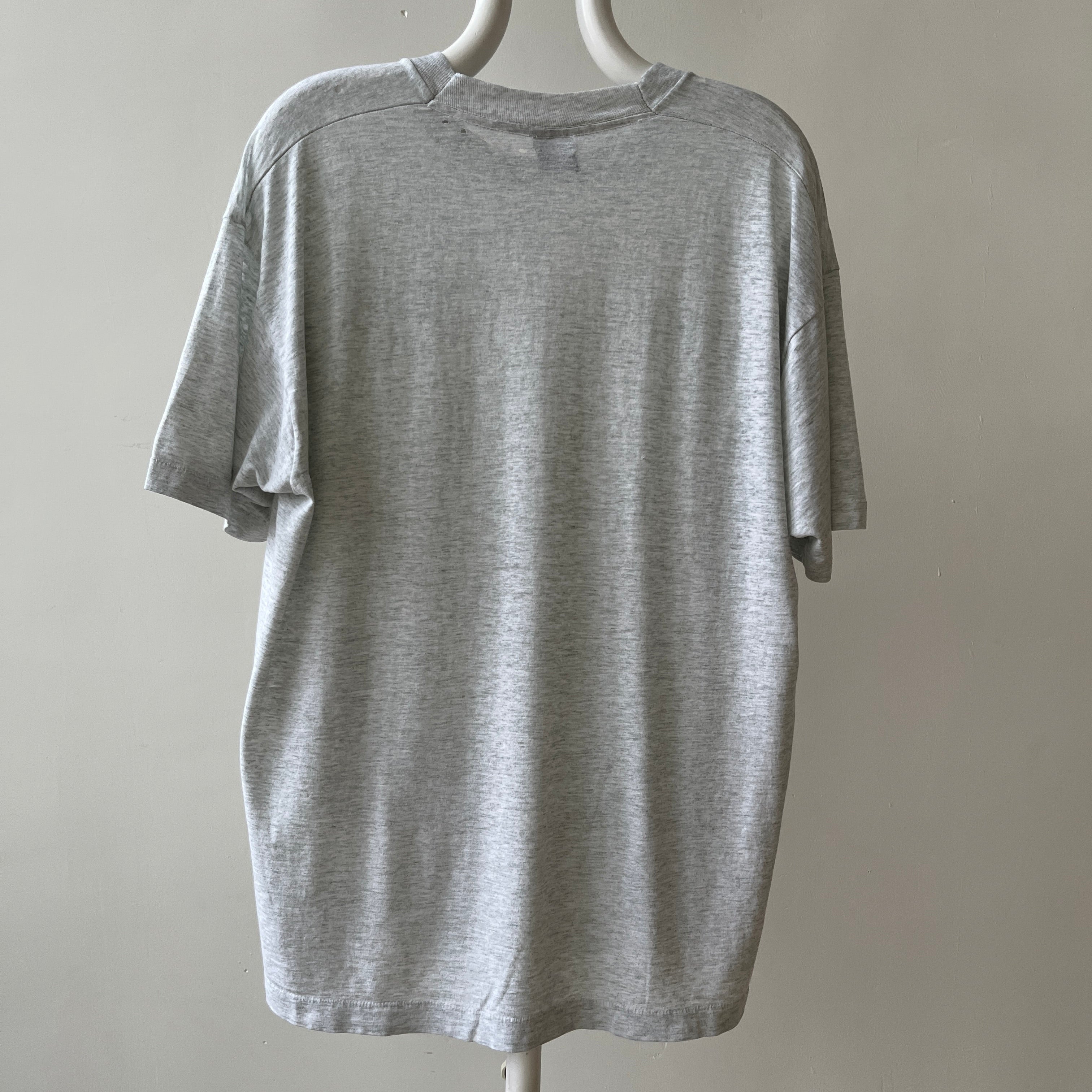 1980s Light Heather Grey Brandeis T Shirt