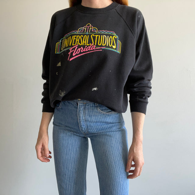 1980s Universal Studios Florida Paint Stained Sweatshirt