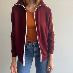 1970s USC Colors Zip Up Mock Neck Sweatshirt - GOLD!