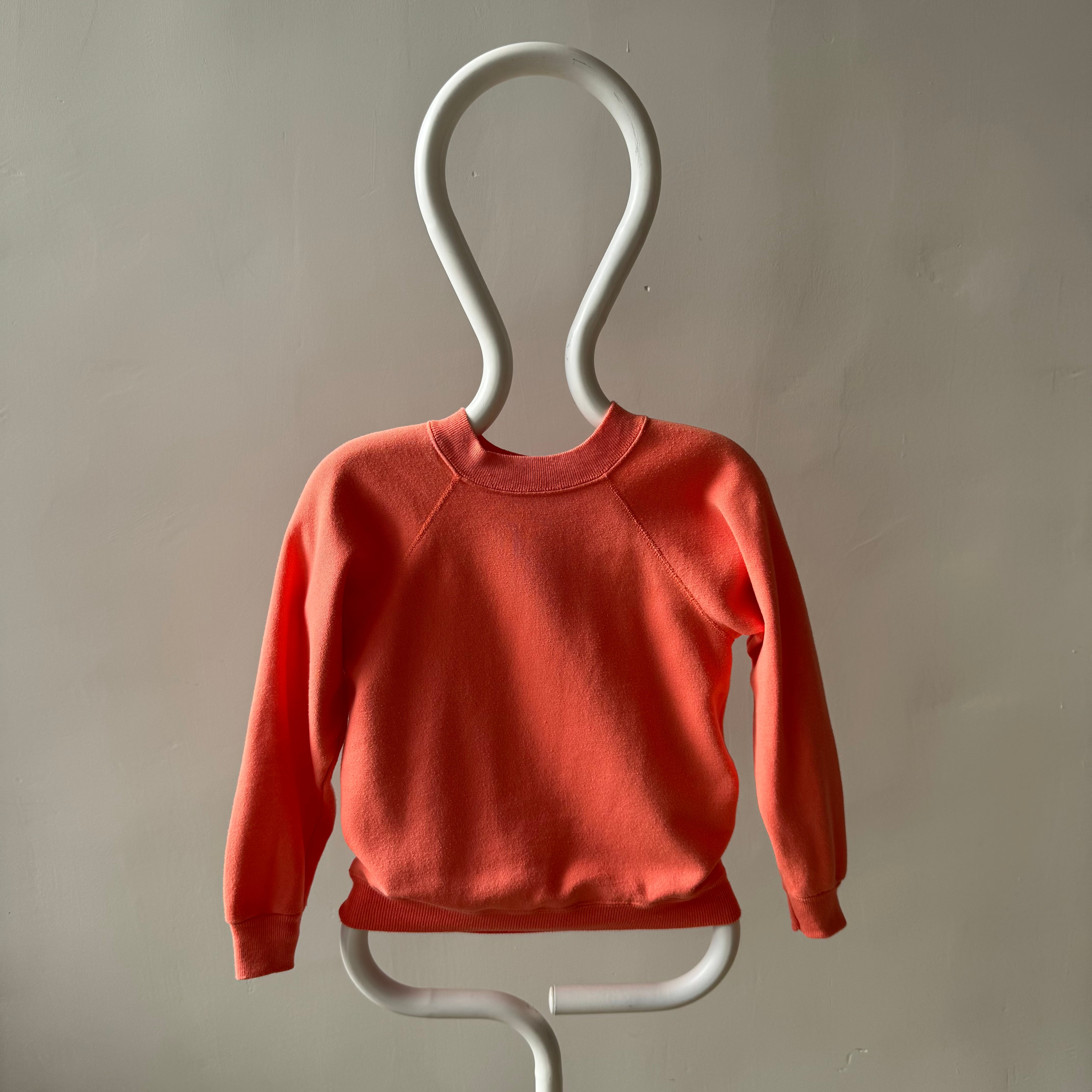 1980s Creamsicle Orange Smaller Raglan Sweatshirt - Excellent Condition