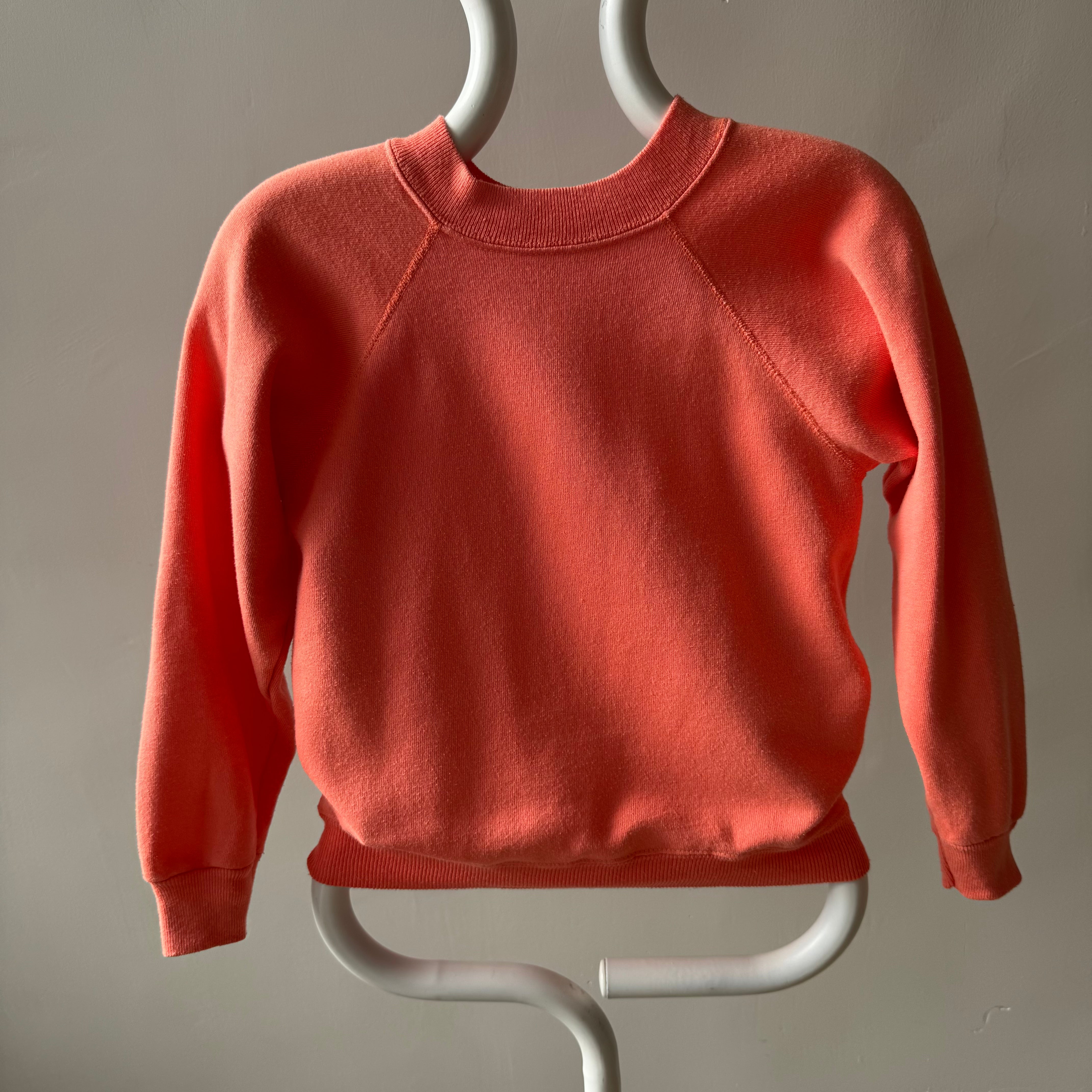 1980s Creamsicle Orange Smaller Raglan Sweatshirt - Excellent Condition