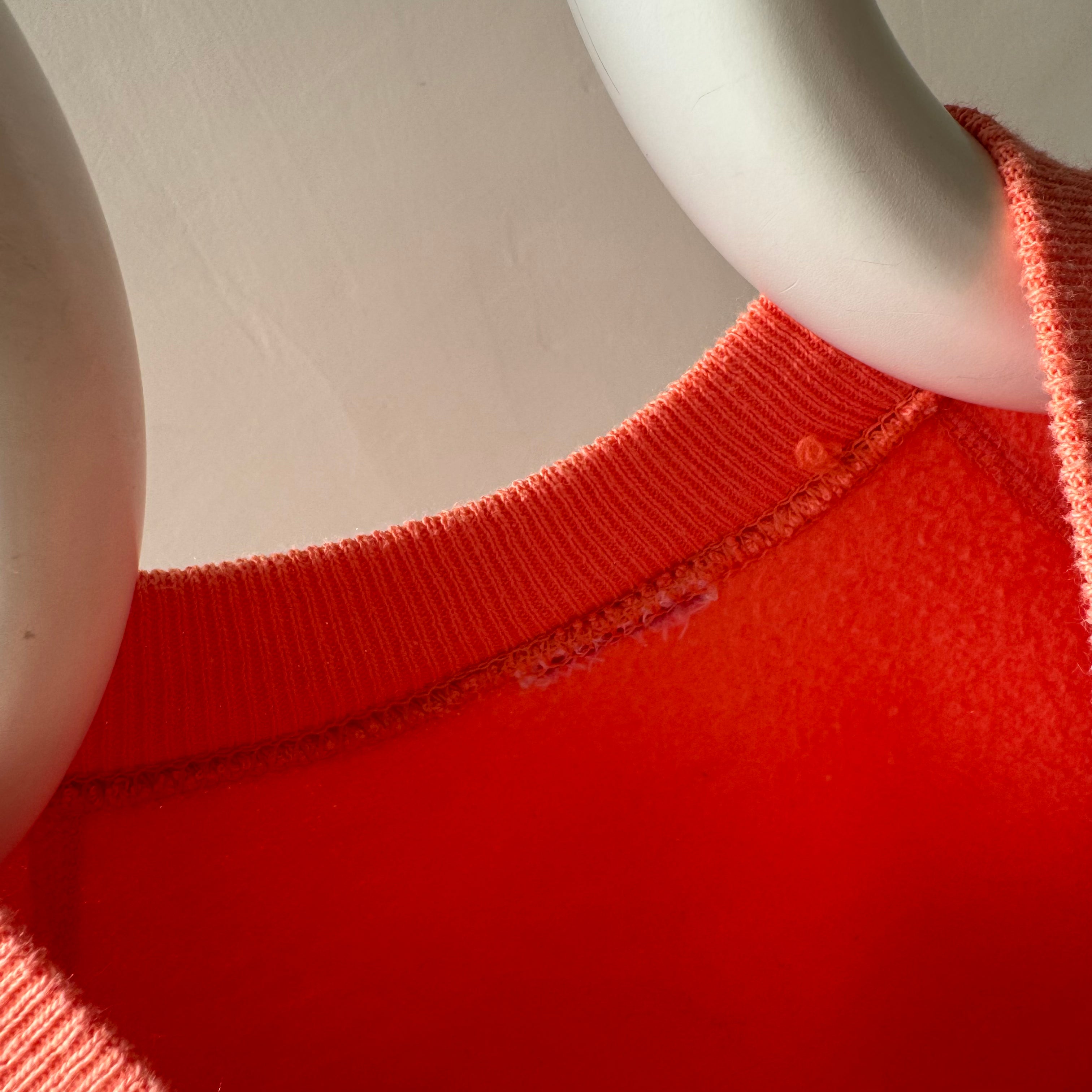 1980s Creamsicle Orange Smaller Raglan Sweatshirt - Excellent Condition