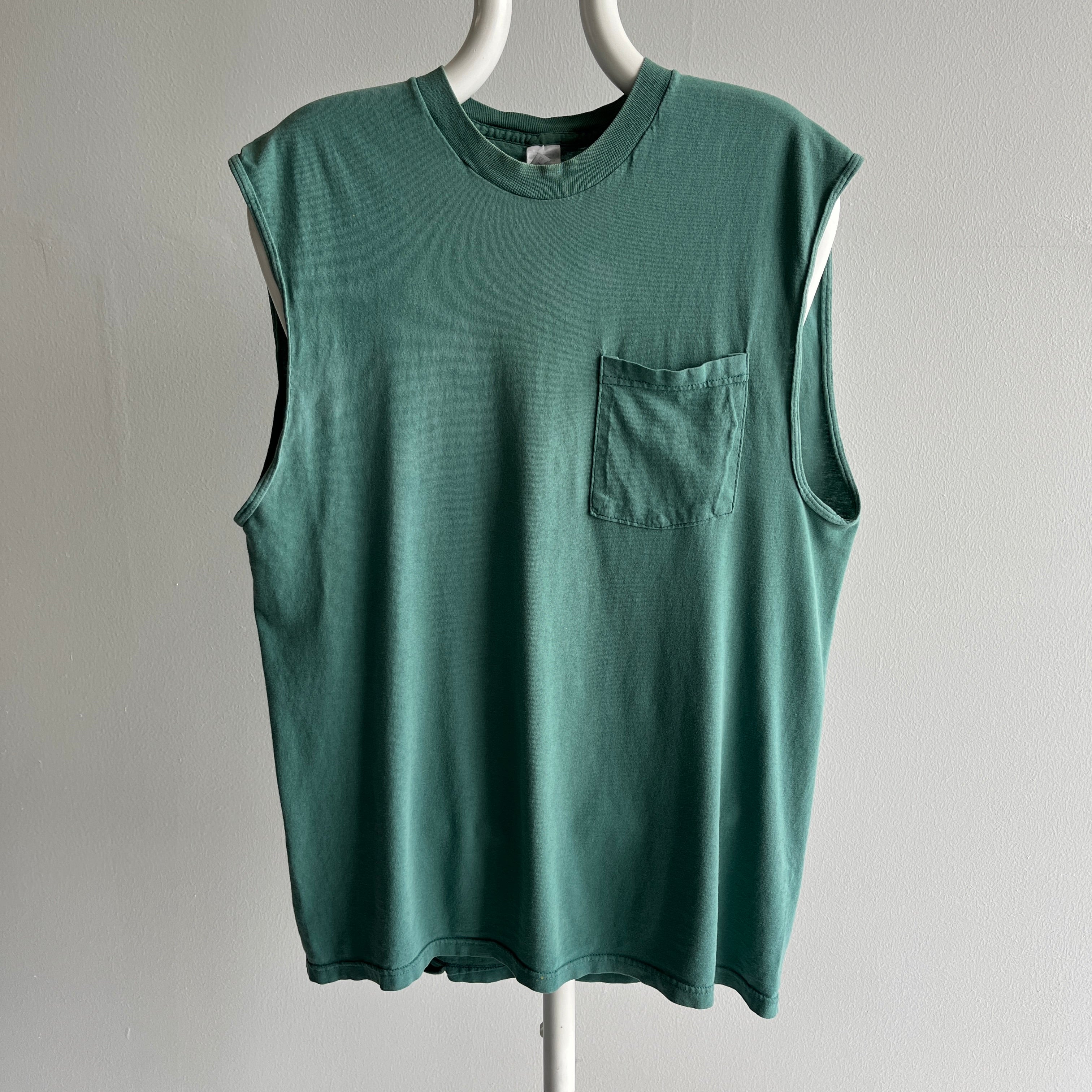 1990s FOTL Jade Green Muscle Tank Pocket T-Shirt