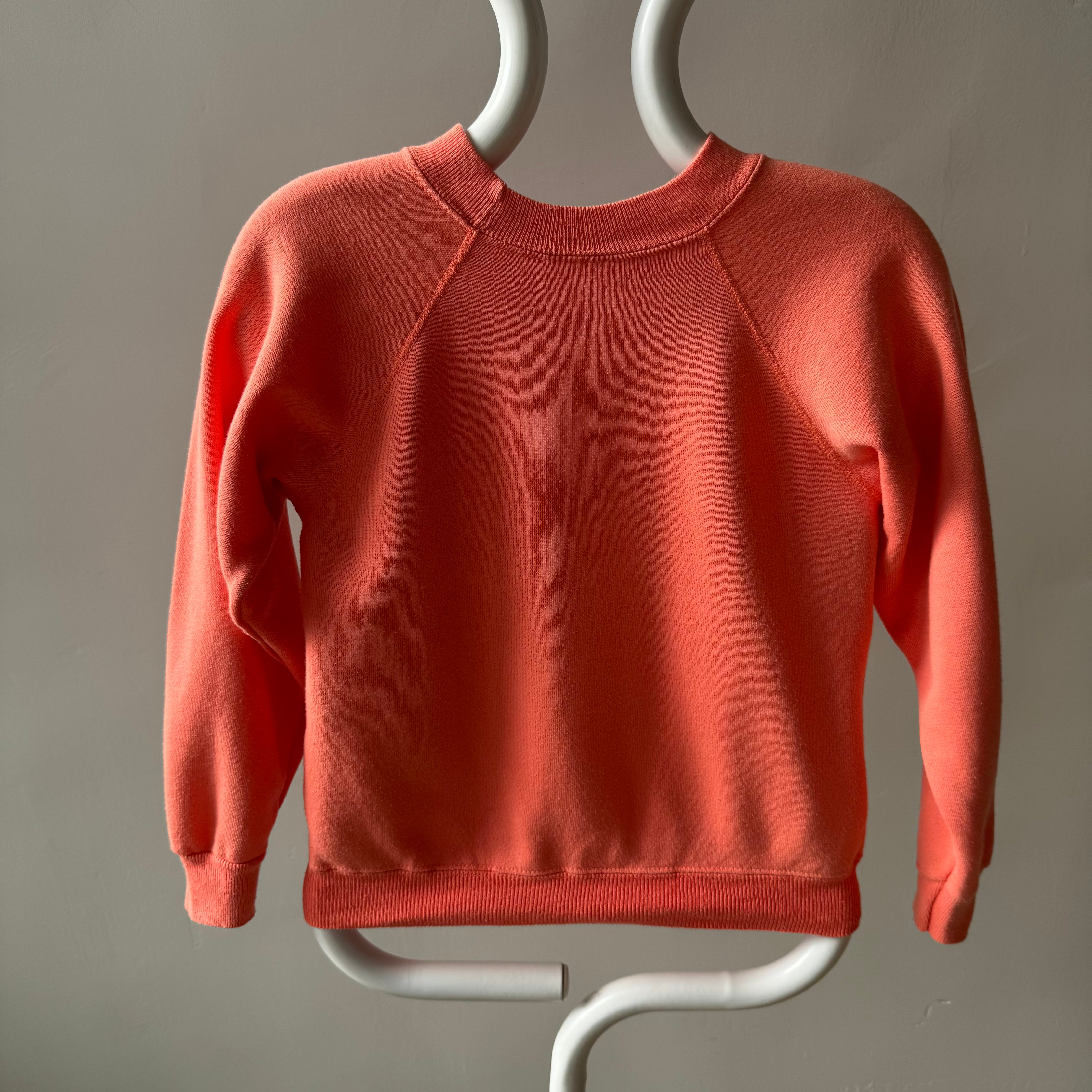 1980s Creamsicle Orange Smaller Raglan Sweatshirt - Excellent Condition