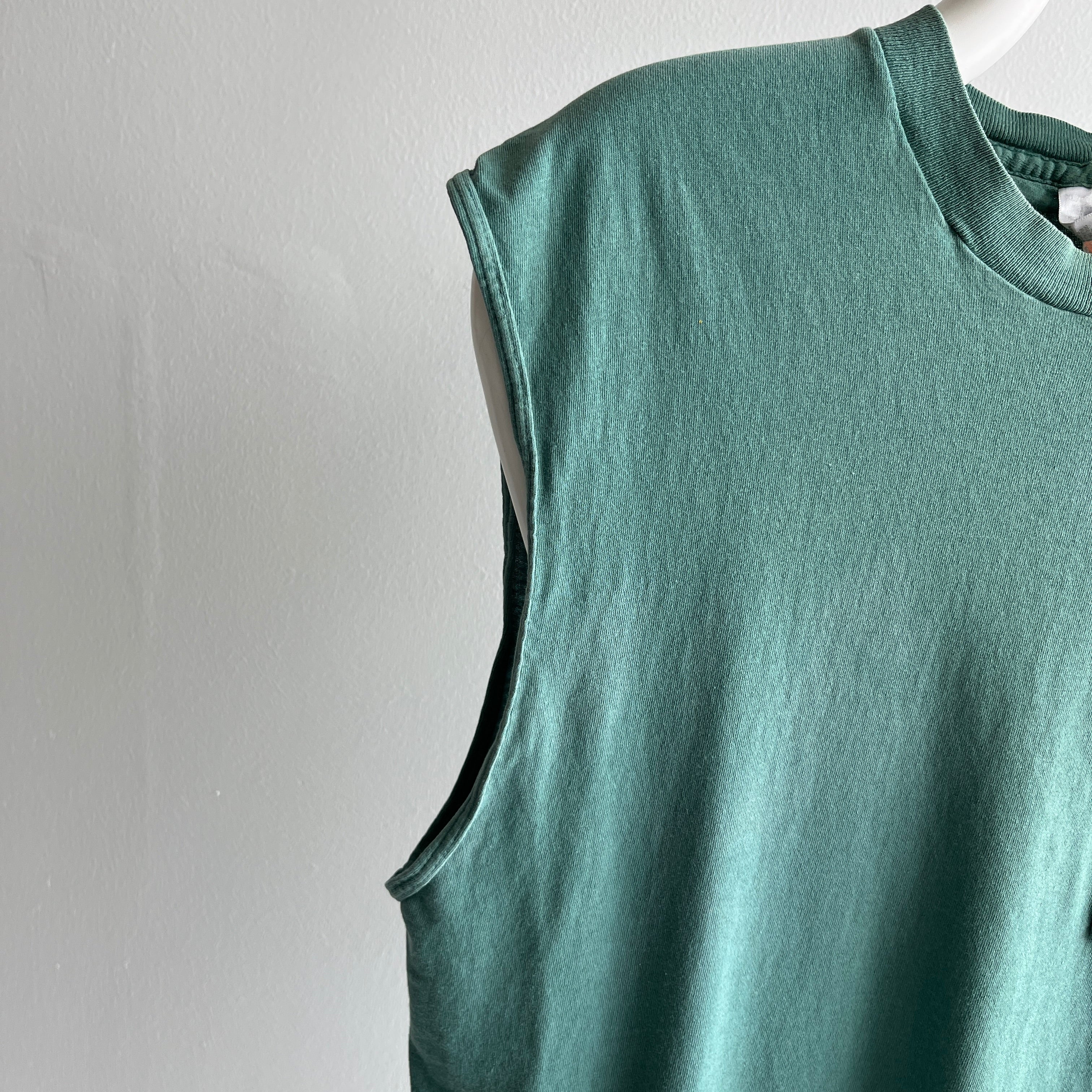 1990s FOTL Jade Green Muscle Tank Pocket T-Shirt