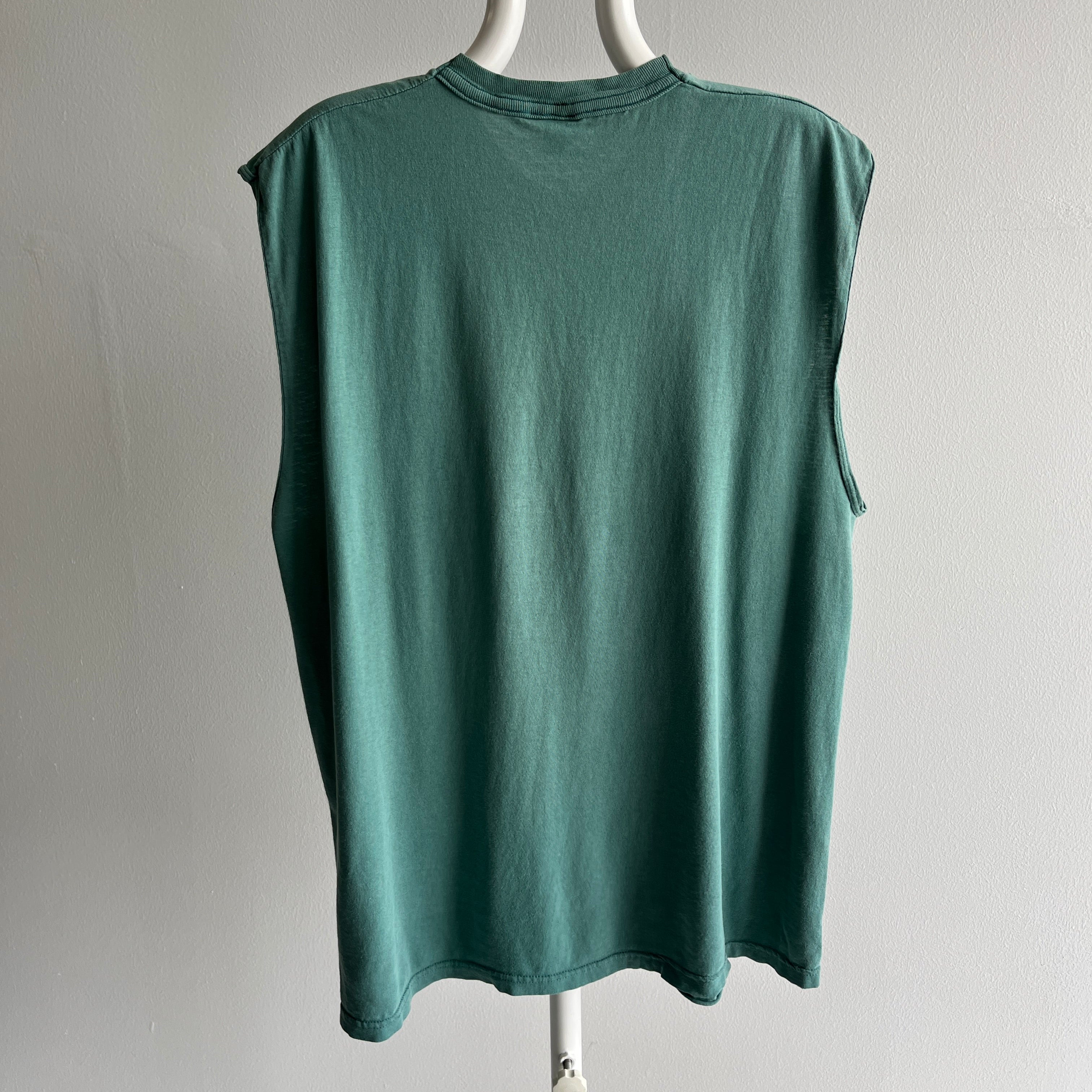 1990s FOTL Jade Green Muscle Tank Pocket T-Shirt