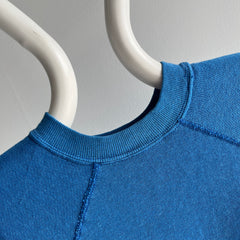 1980s American Fleecewear Soft and Cozy Faded Blue Raglan